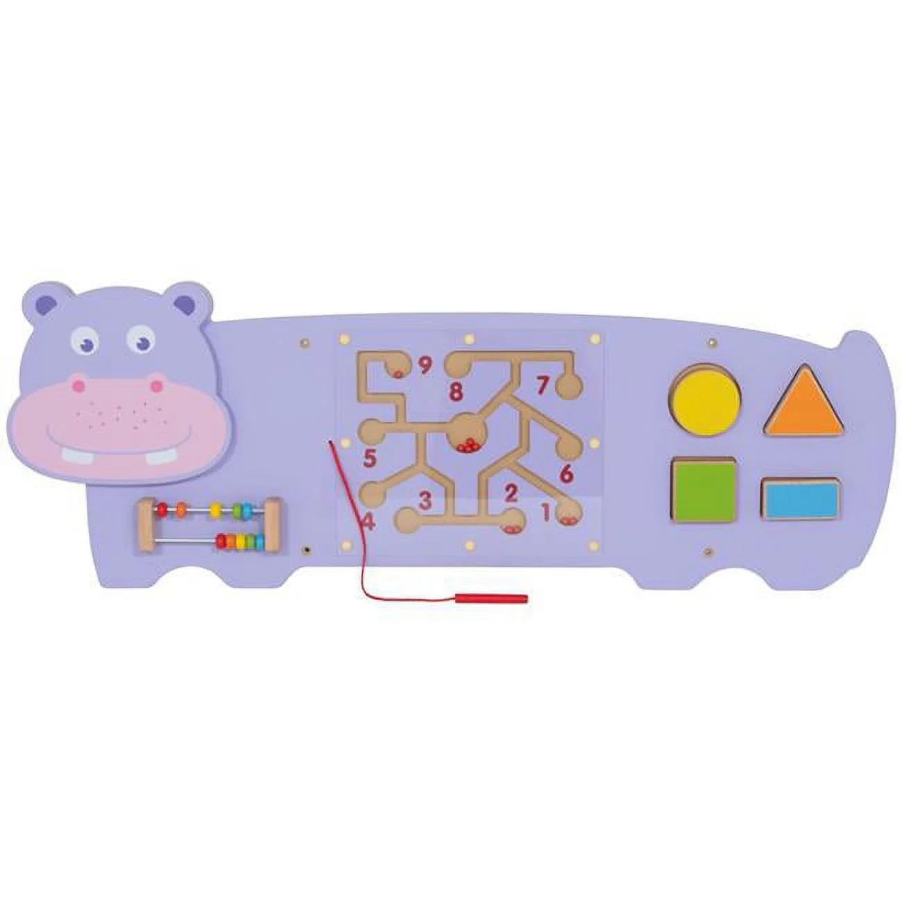 Three Activity Hippo Wall Panel for Grade PK Plus, Multi Color