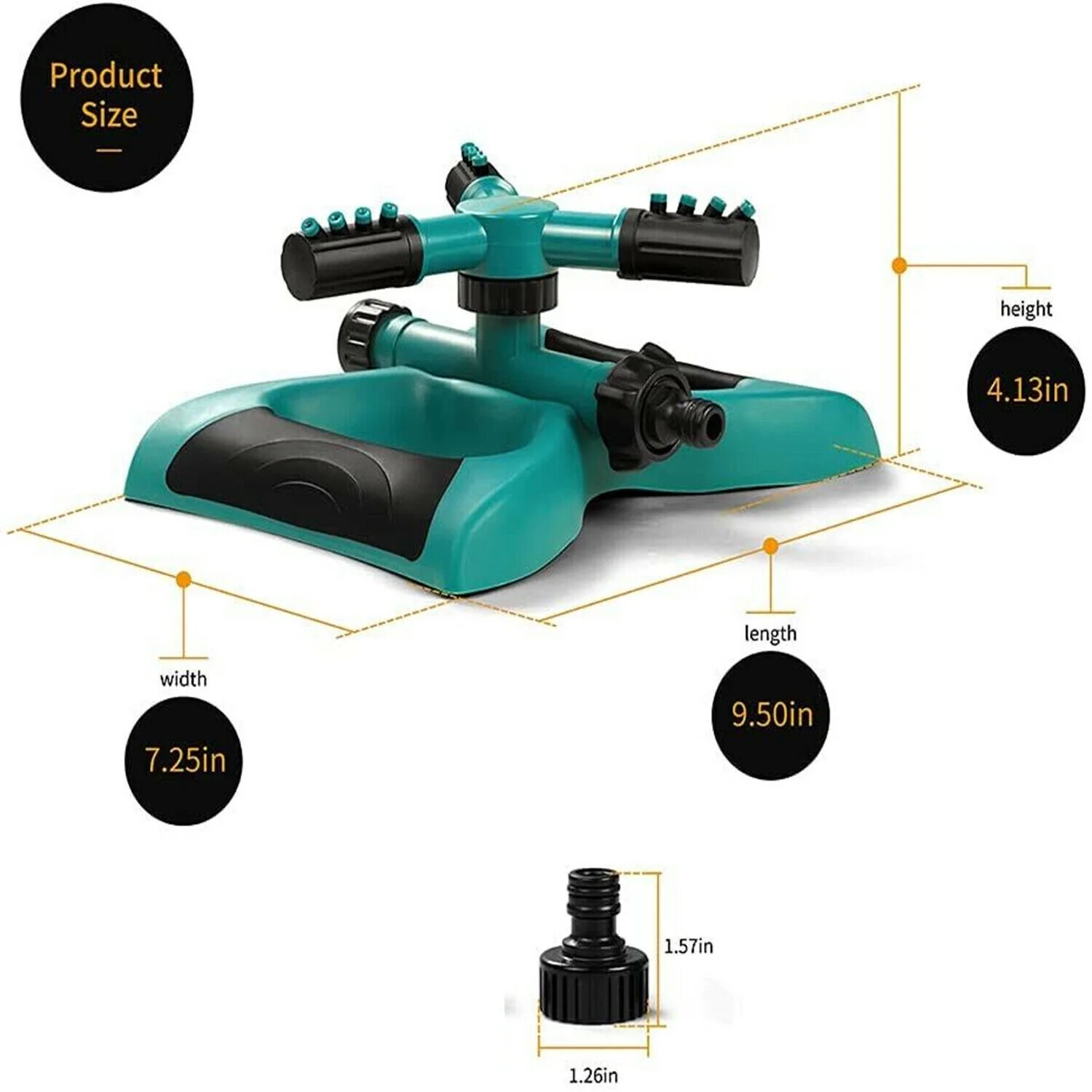 360? Rotating Lawn Garden Sprinkler Grass Sprayer Watering Irrigation System