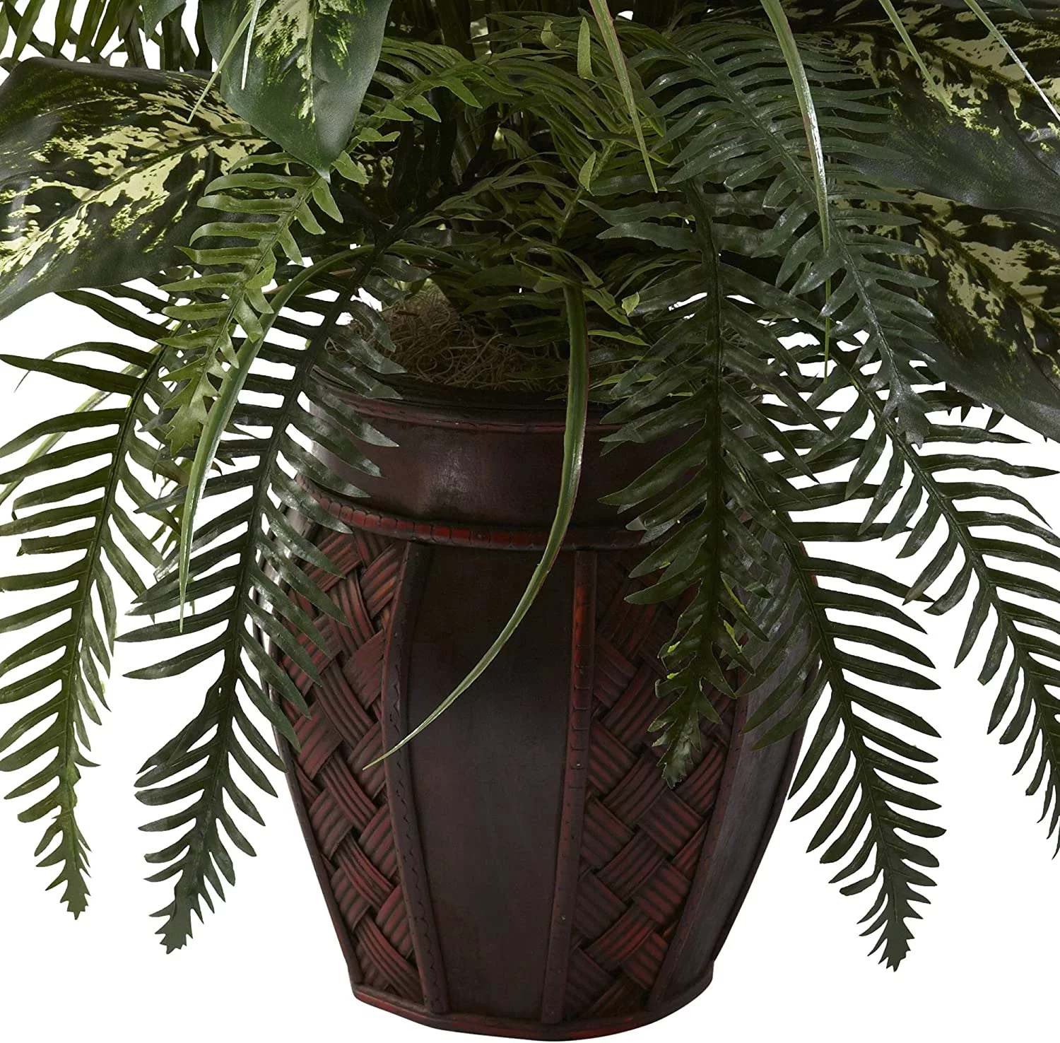 HYUN 6727 3ft. Mixed Greens & Cattails with Planter, 26 x 26 x 36 inches, Green