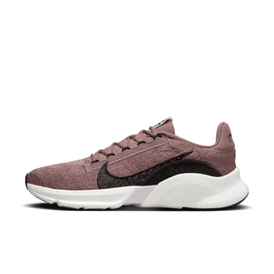 Nike SuperRep Go 3 Flyknit Next Nature Women's Workout Shoes Color: Smokey Mauve/Sail/Platinum Violet/Black Size: 9.5