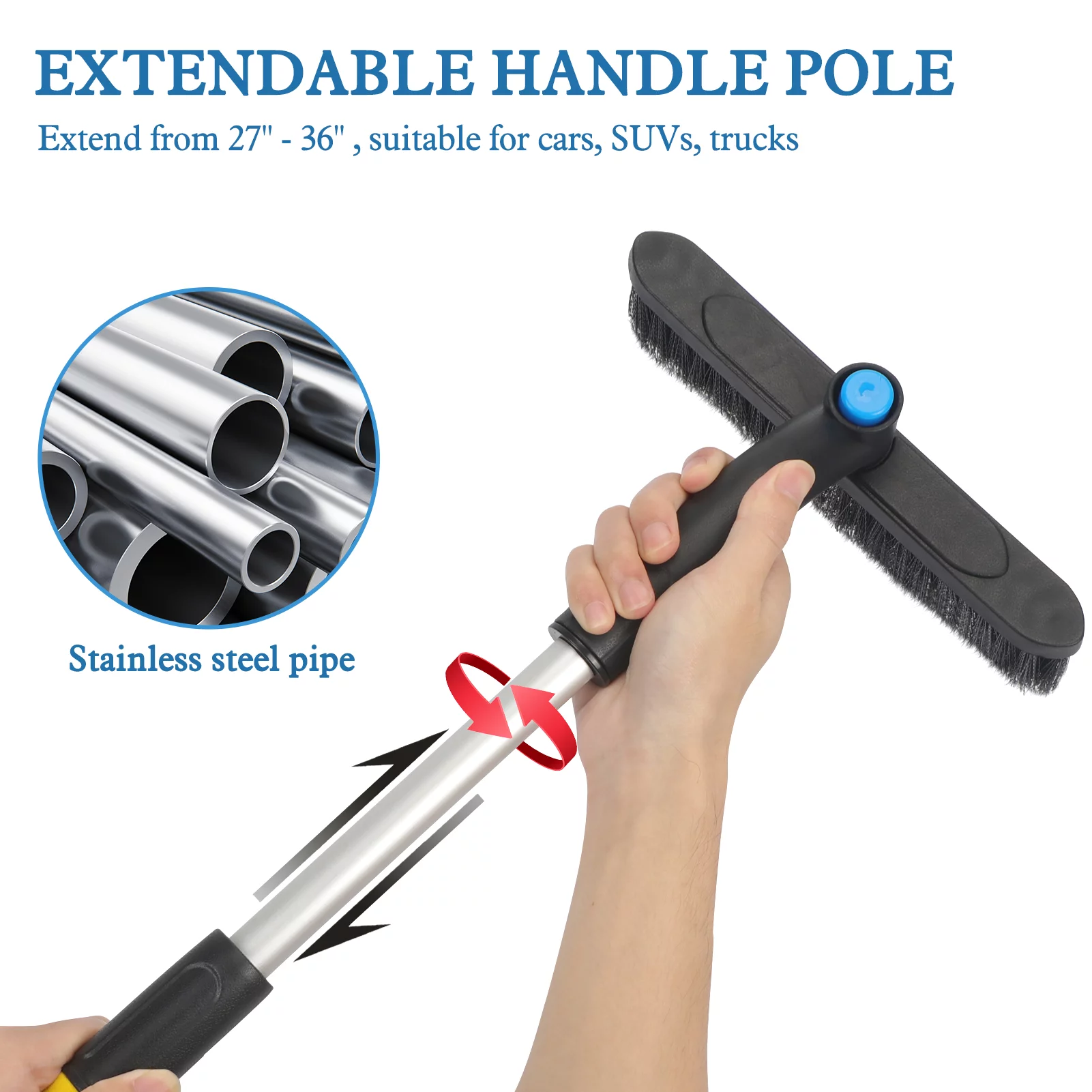 WWW Snow Shovel, 4 in 1 Snow Removal Perfect Sized Snow Shovel Safer Than Metal Snow Shovels,Dune Spoons Beach Diggers(Yellow Black)