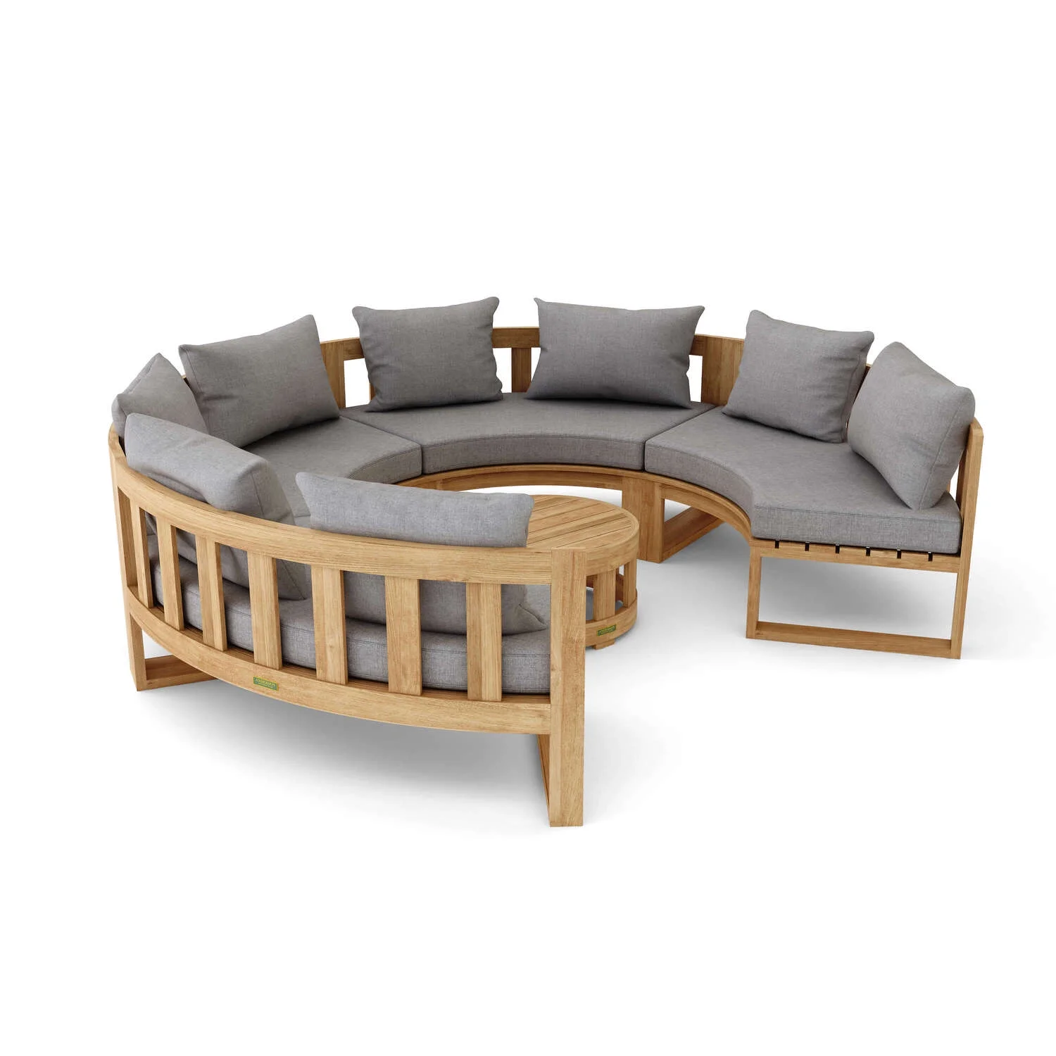 Anderson Teak  Circular Modular Deep Seating Set, Natural Smooth Well Sanded