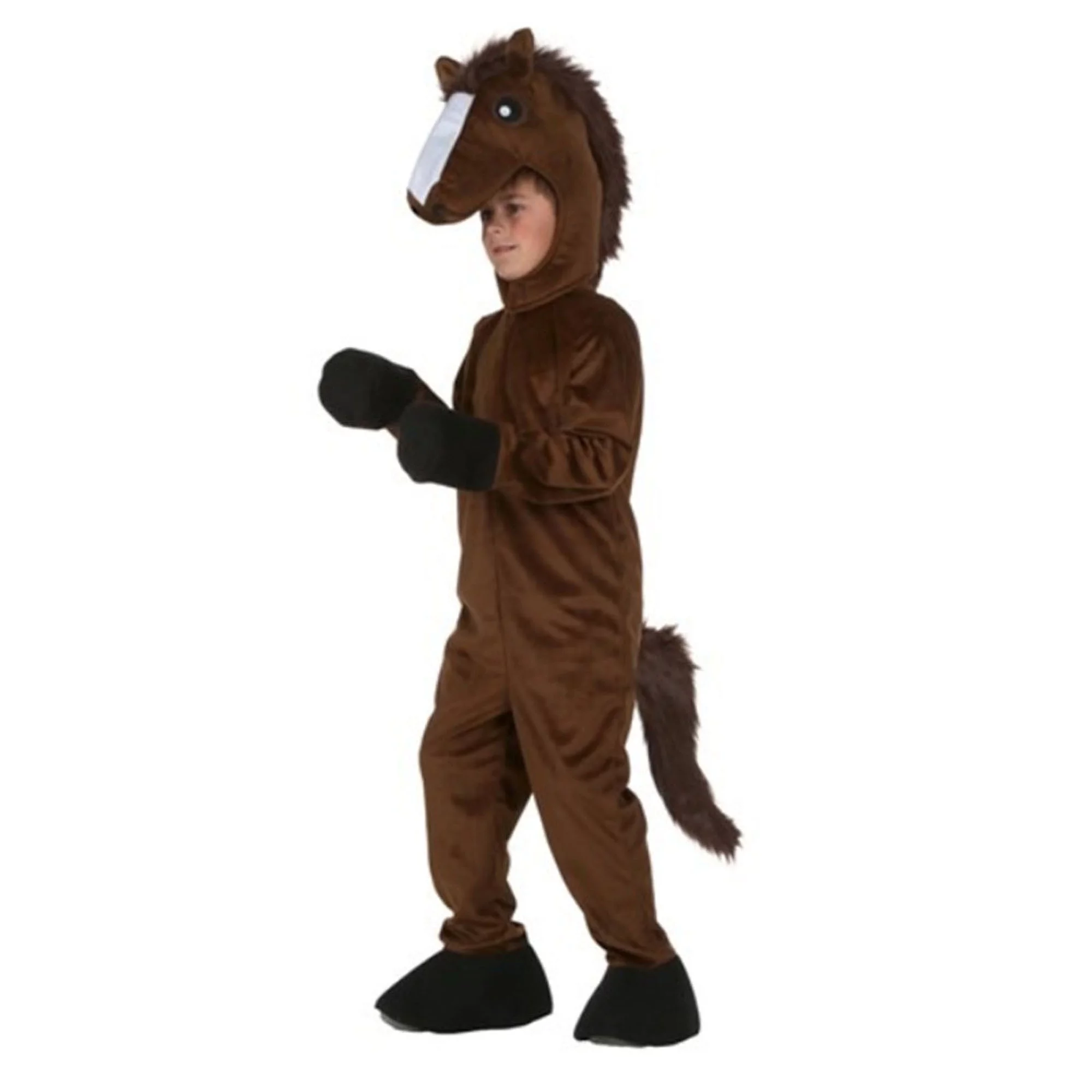 Sprifallbaby Baby Halloween Animal Costume, Cartoon Horse Jumpsuit with Hat Set, Kids Role-Playing Party Cosplay Outfit for 3-14Y