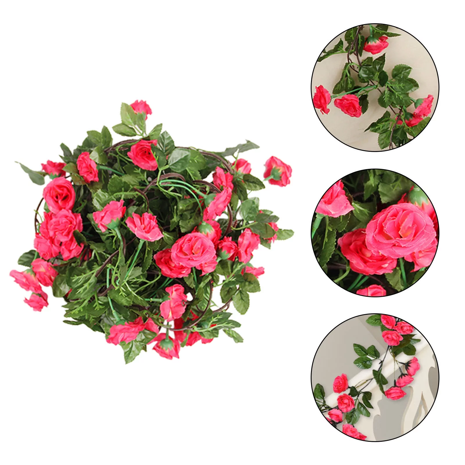 2.2 M 22 Rose Vine Vine Living Room Pipe Flower Rose Vine Flower Wall Hanging Tropical Flowers Artificial Winter Floral Wedding Items for Reception Baskets with Artificial Flowers