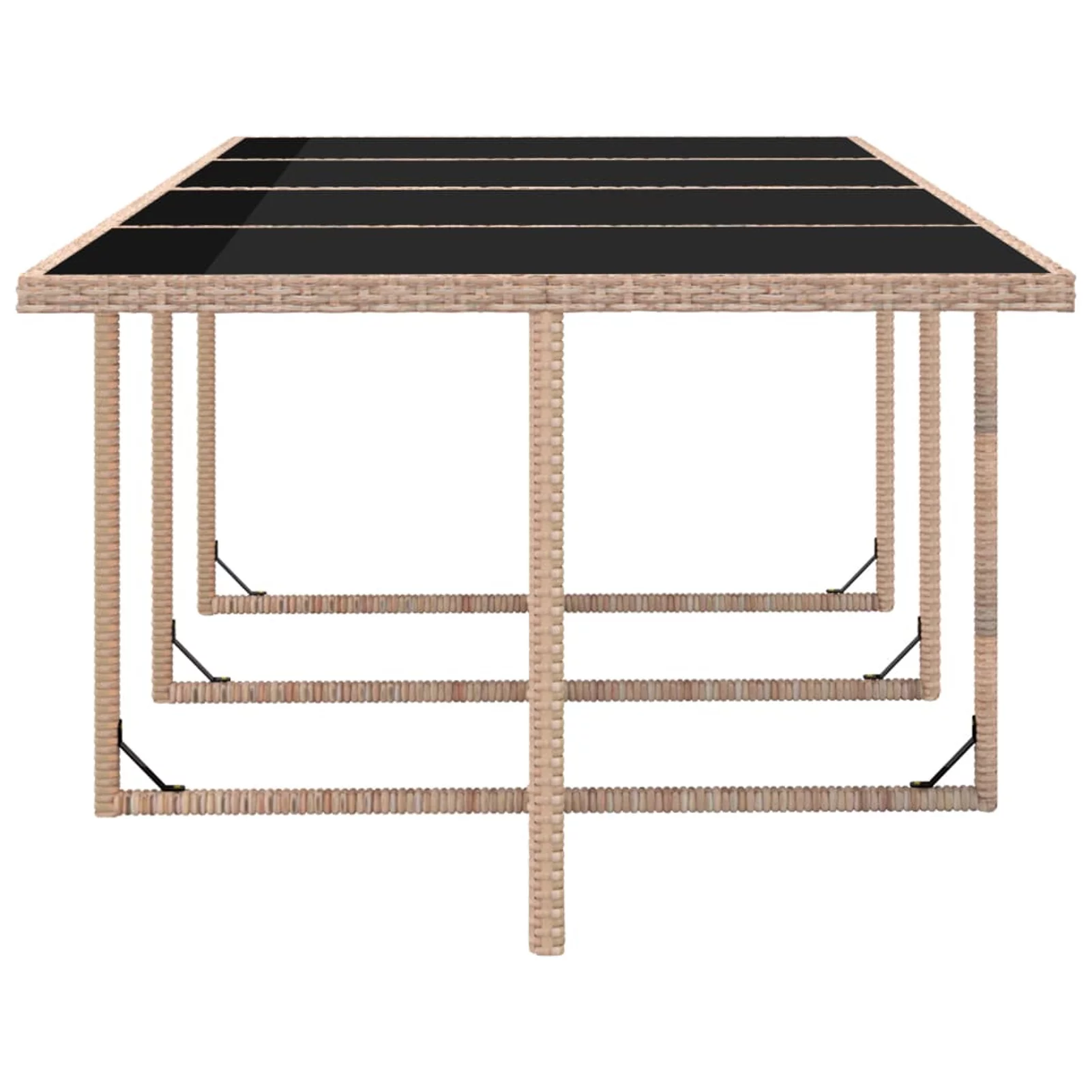 Carevas 13 Piece Patio Dining Set with Cushions Poly Rattan Beige