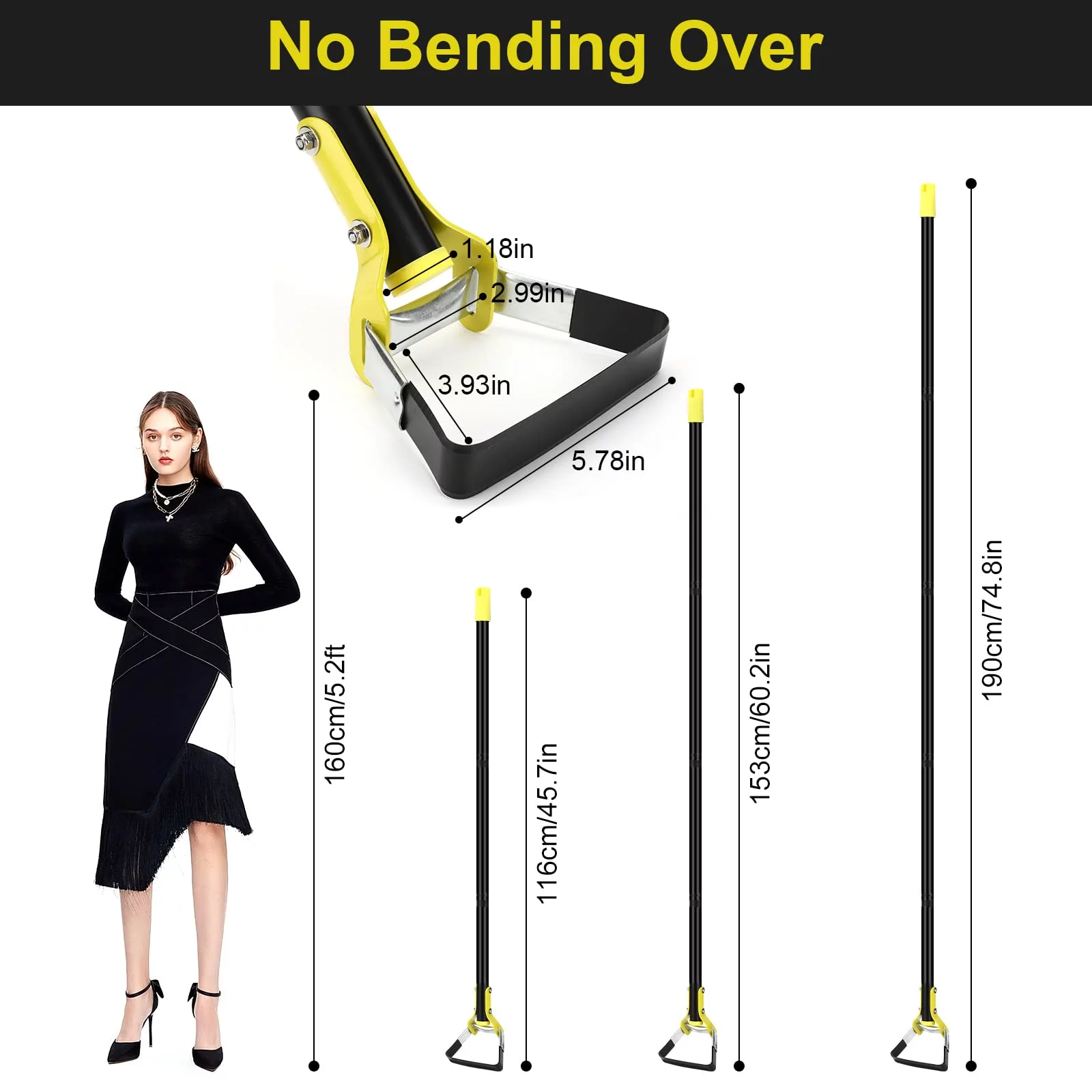 Hoe Garden Tool, 74 Inch Stainless Steel Stirrup Hoe Tools Garden Hula Hoes, Sharp and Durable Loop Hoe Weeding Rake Handheld Adjustable Gardening Weeding Loop for Loosening Soil Planting Farm