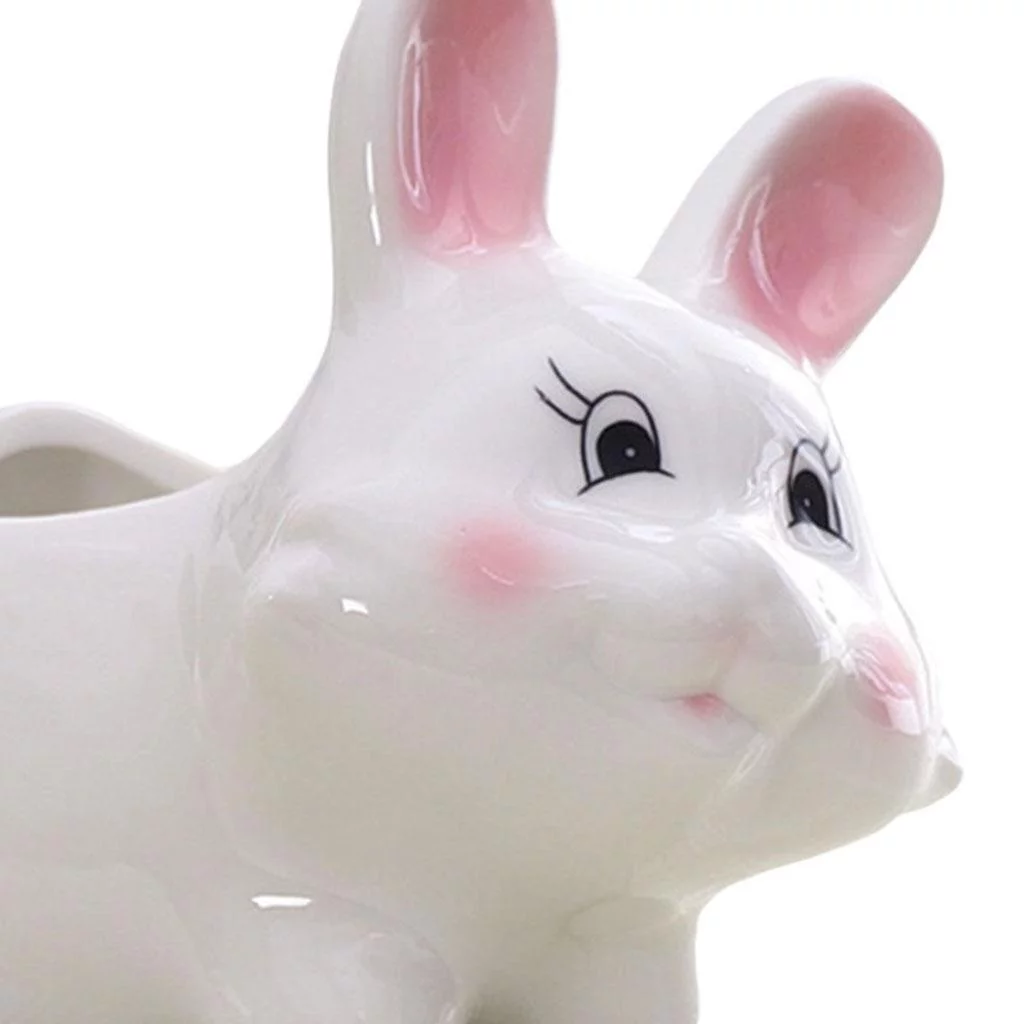 Bunny Pot Ceramic Flowing Glaze Base Serial Set Succulent Plant Pot Plant Pot Flower Pot Container Planter Bonsai Pots with Hole 6 in Set 13.8x10.6x12cm