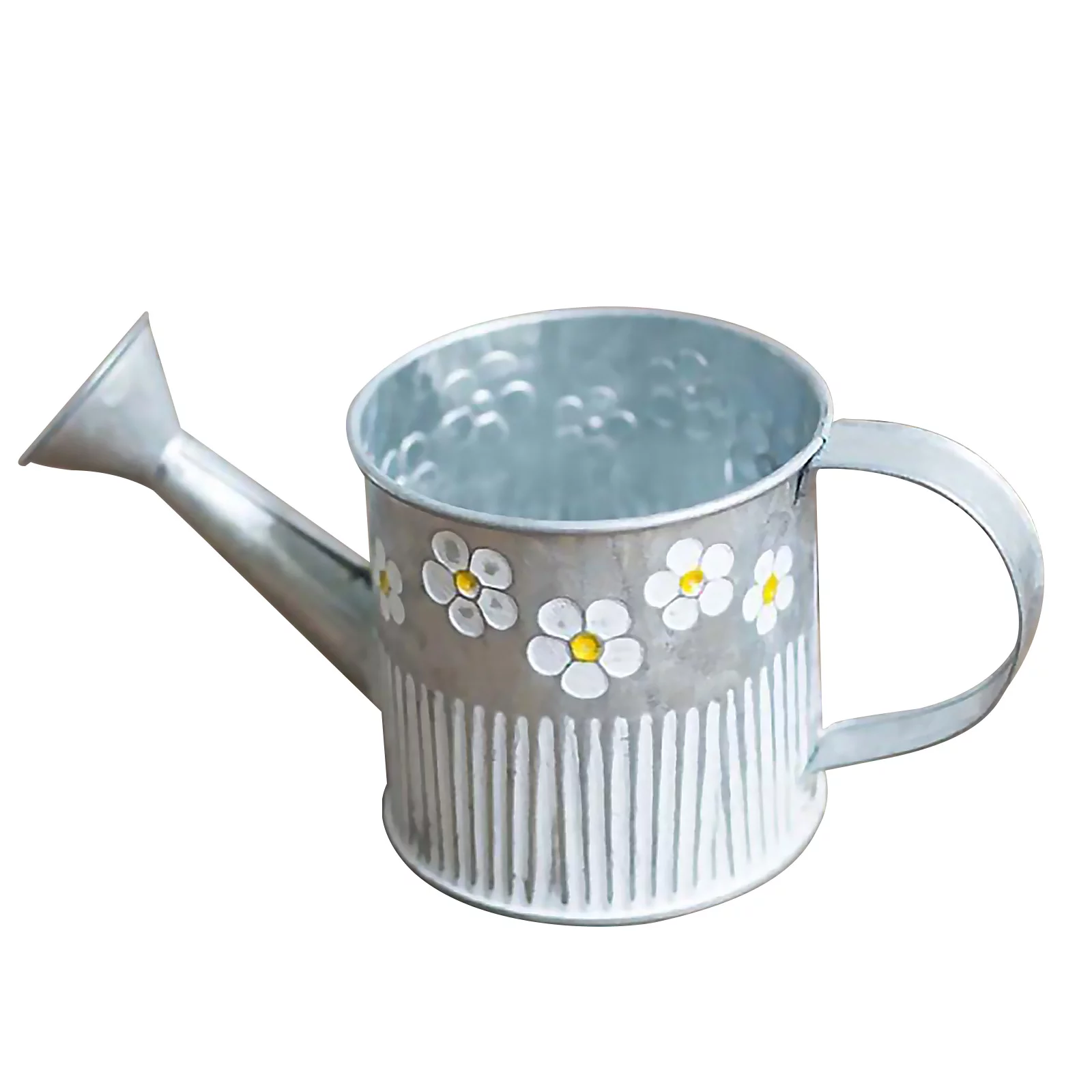 Flower Pot Metal Tin Bucket Planter Pots Vintage Tub Oval With Handle Retro Home Decoration Wedding Window