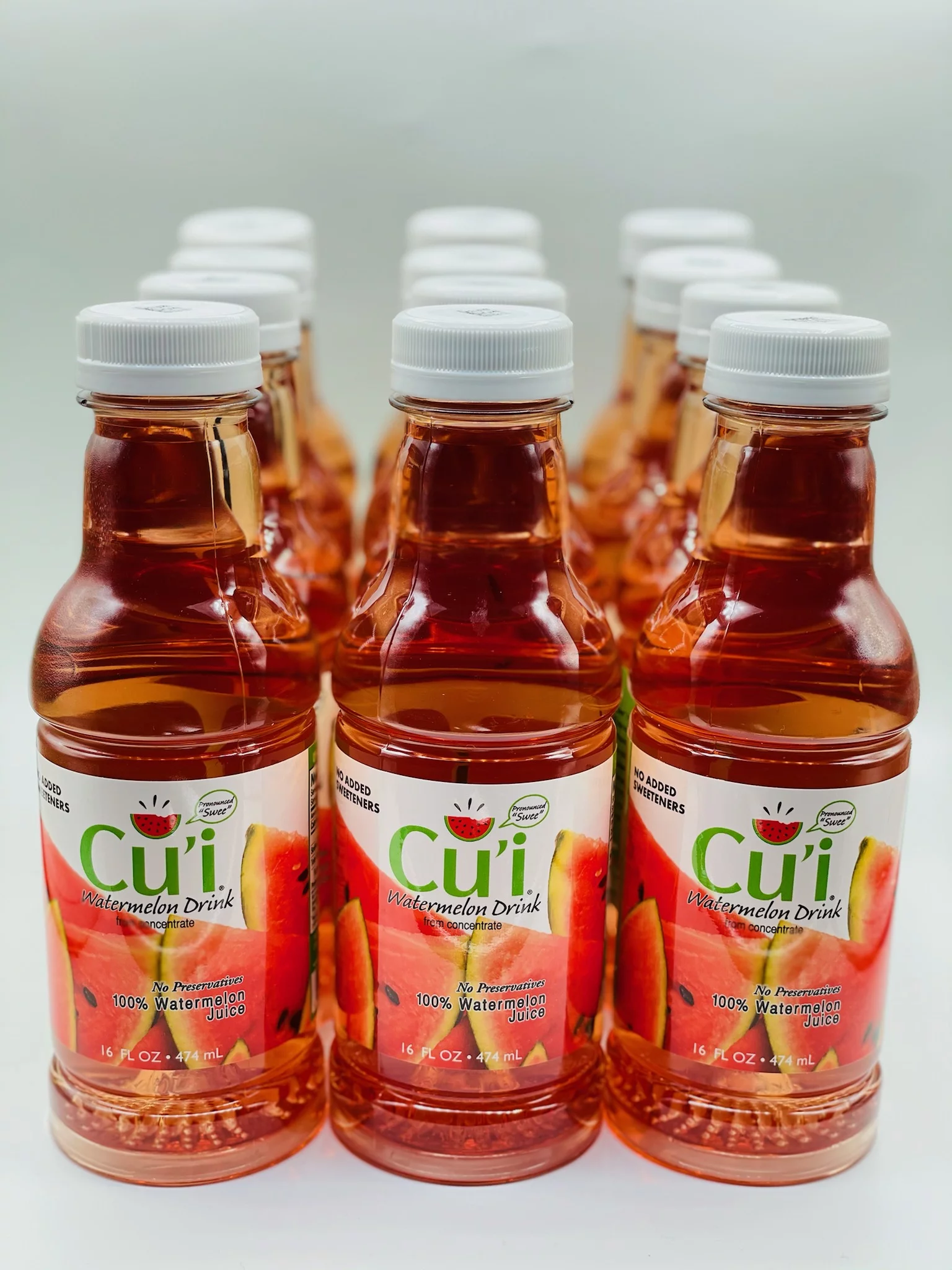 Cu'i Watermelon Juice Drink, 100% All Natural Watermelon Juice, 12 Pack, 16 fl oz