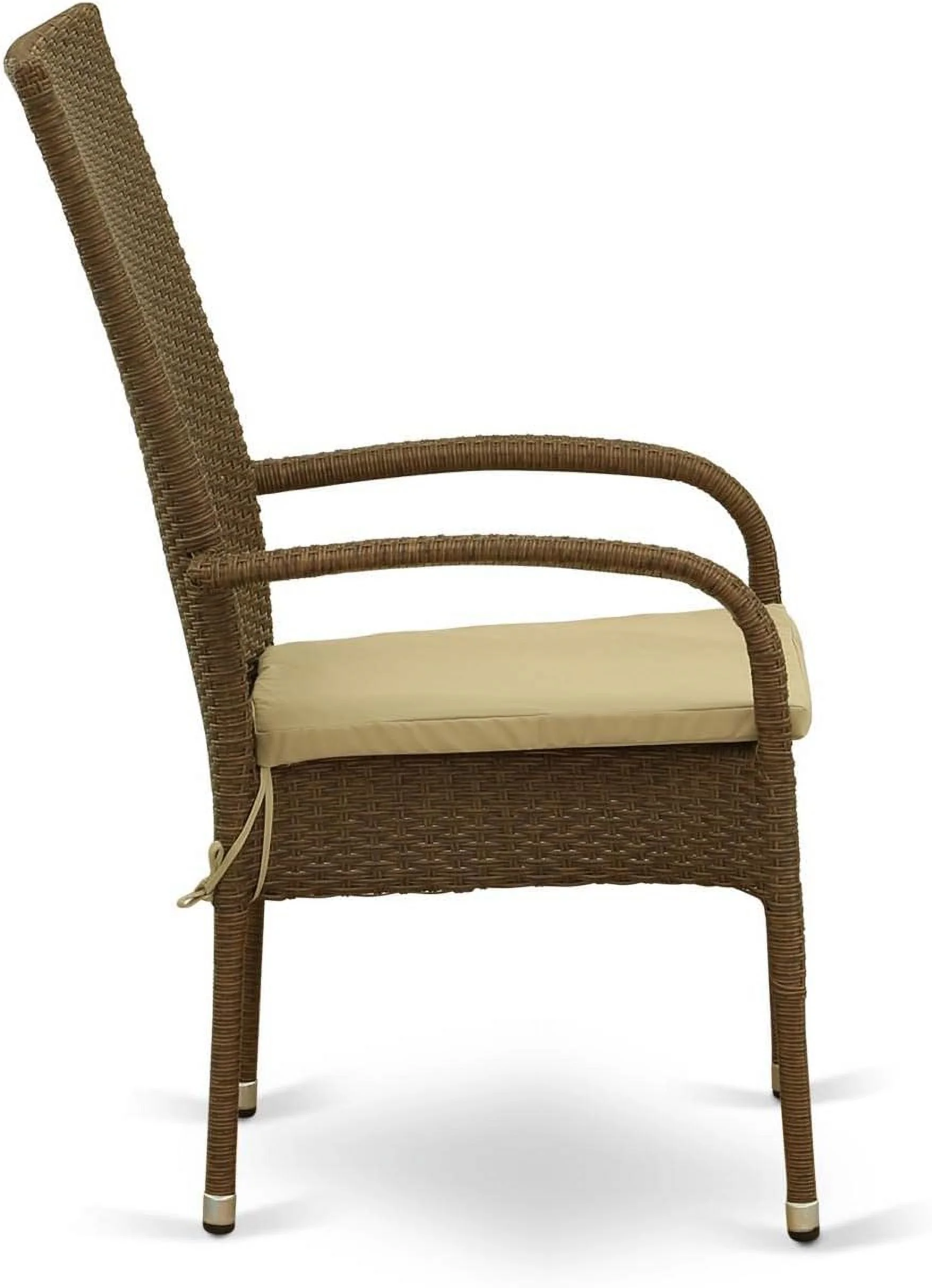 OSLC102A Oslo Patio Bistro Wicker Dining Chairs With Cushion, Set Of 2, Brown