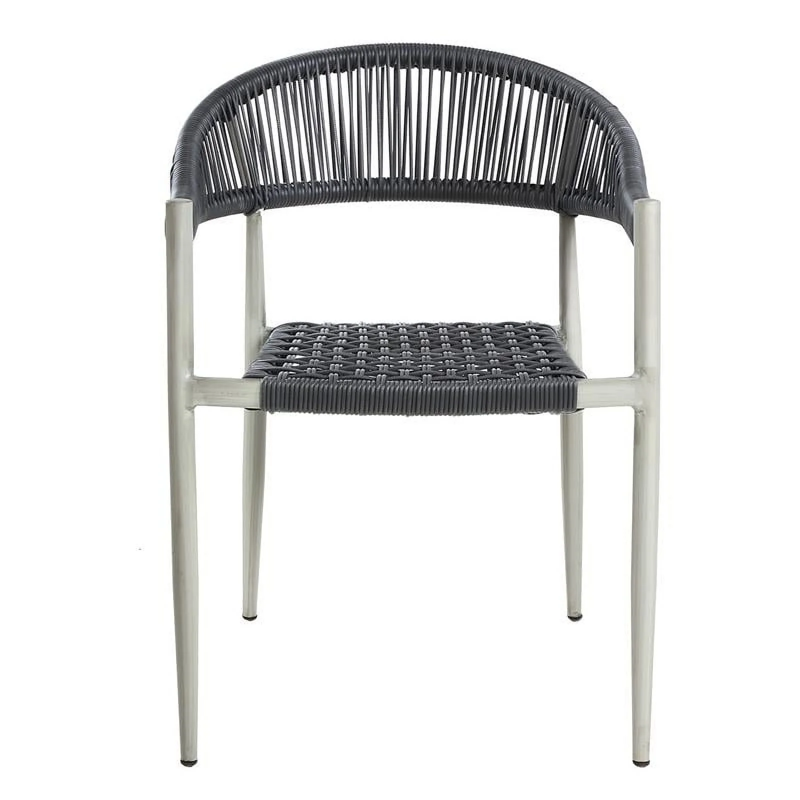 Furniture of America Clark Aluminum Patio Dining Chair in Light Gray