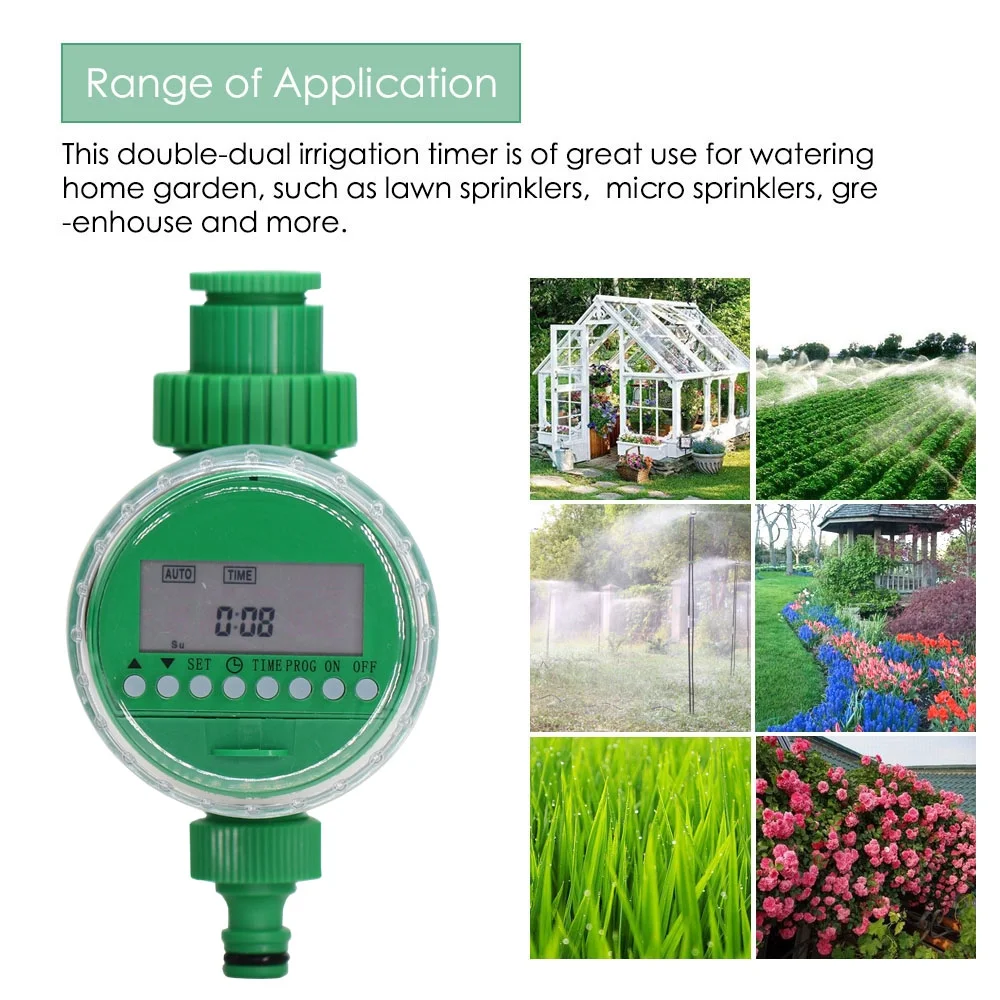 MUCIAKIE Automatic Water Timer Irrigation Digital Programmable Garden Lawn Hose Faucet Water LCD Controller Auto and Manual