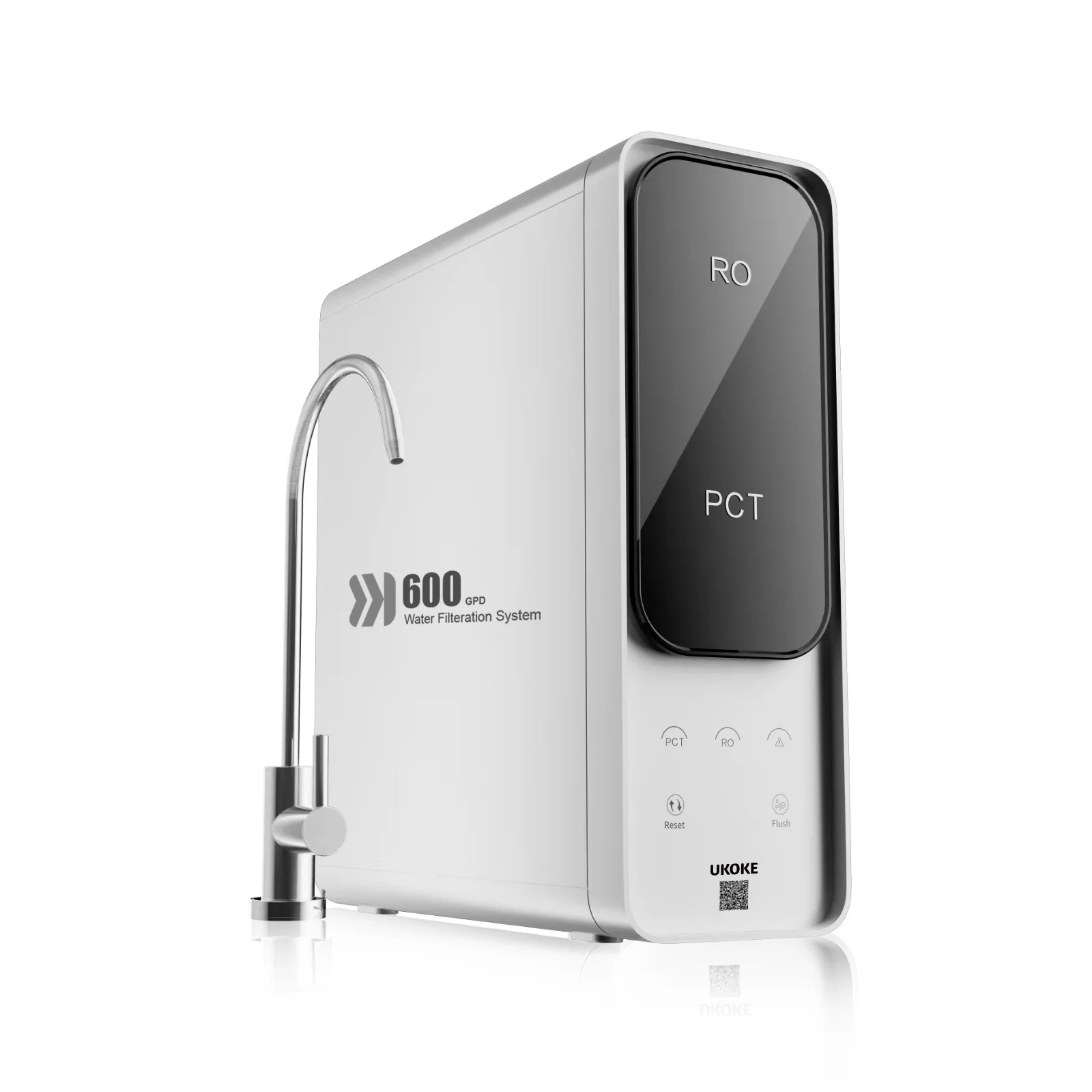 Ukoke 8-Stage Reverse Osmosis Water Filter System - 600 GPD, Tankless Design, Under Sink Installation, High Efficiency 2:1 Pure to Drain Ratio, PFAS and TDS Reduction, Premium Quality