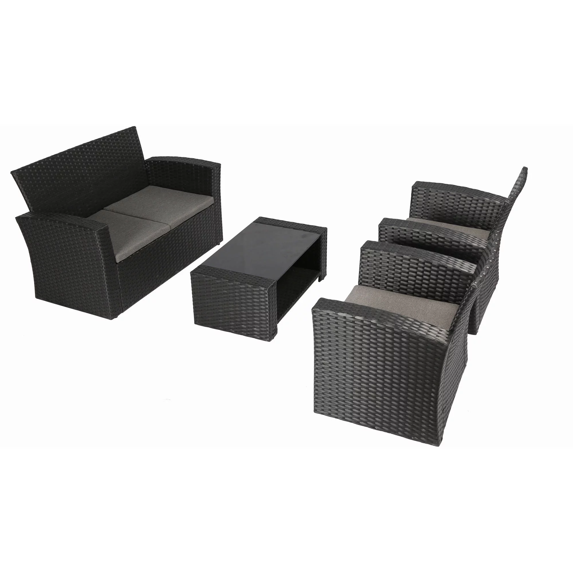 Baner Garden Complete Patio 4 Piece Rattan Wicker Conversation Set