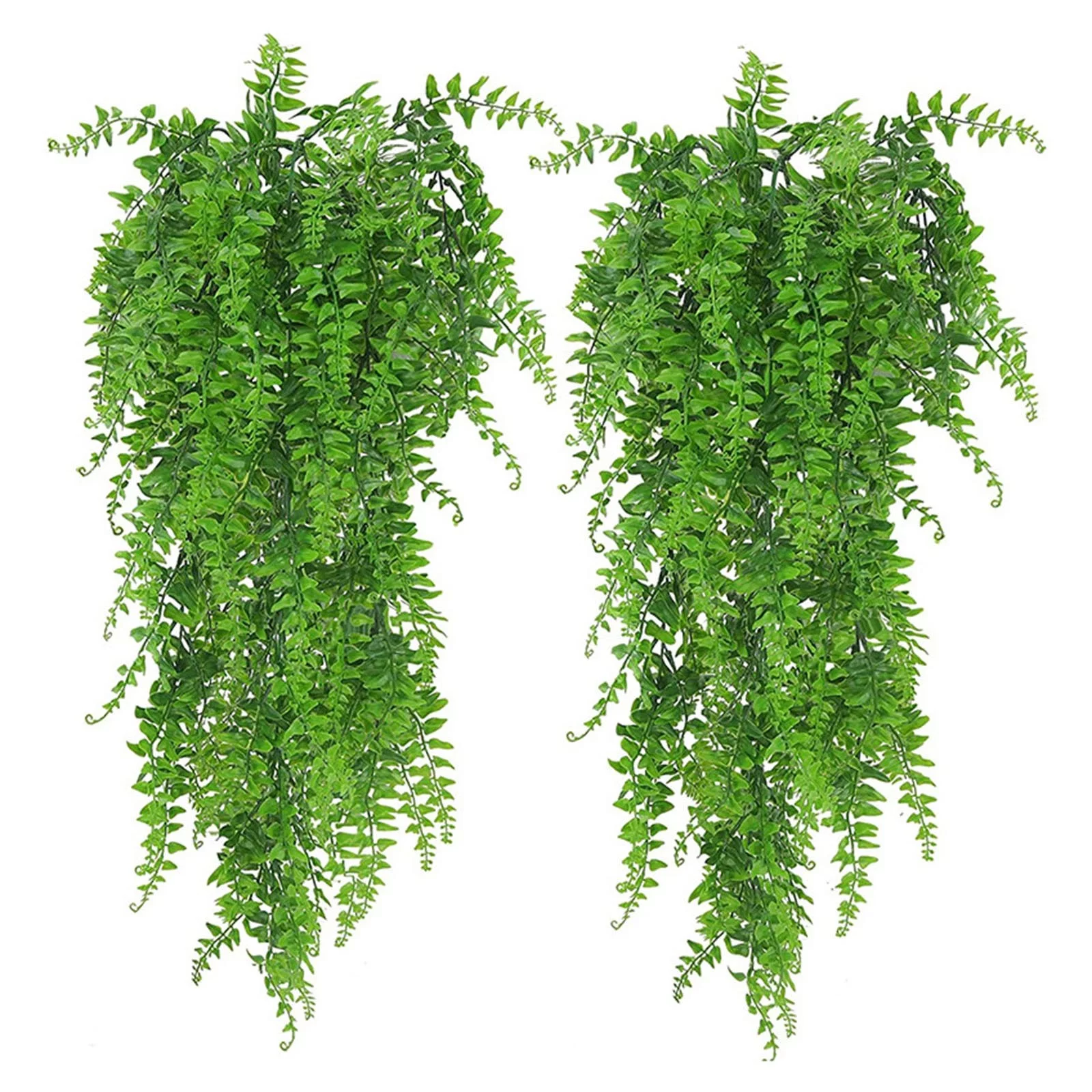 pdqouc 2 Pcs 31.4 Inch Long Artificial Plants Ferns Persian Rattan Outdoor Plastic Plants for Door Wall Indoor Hanging Baskets Wedding Garland Decor