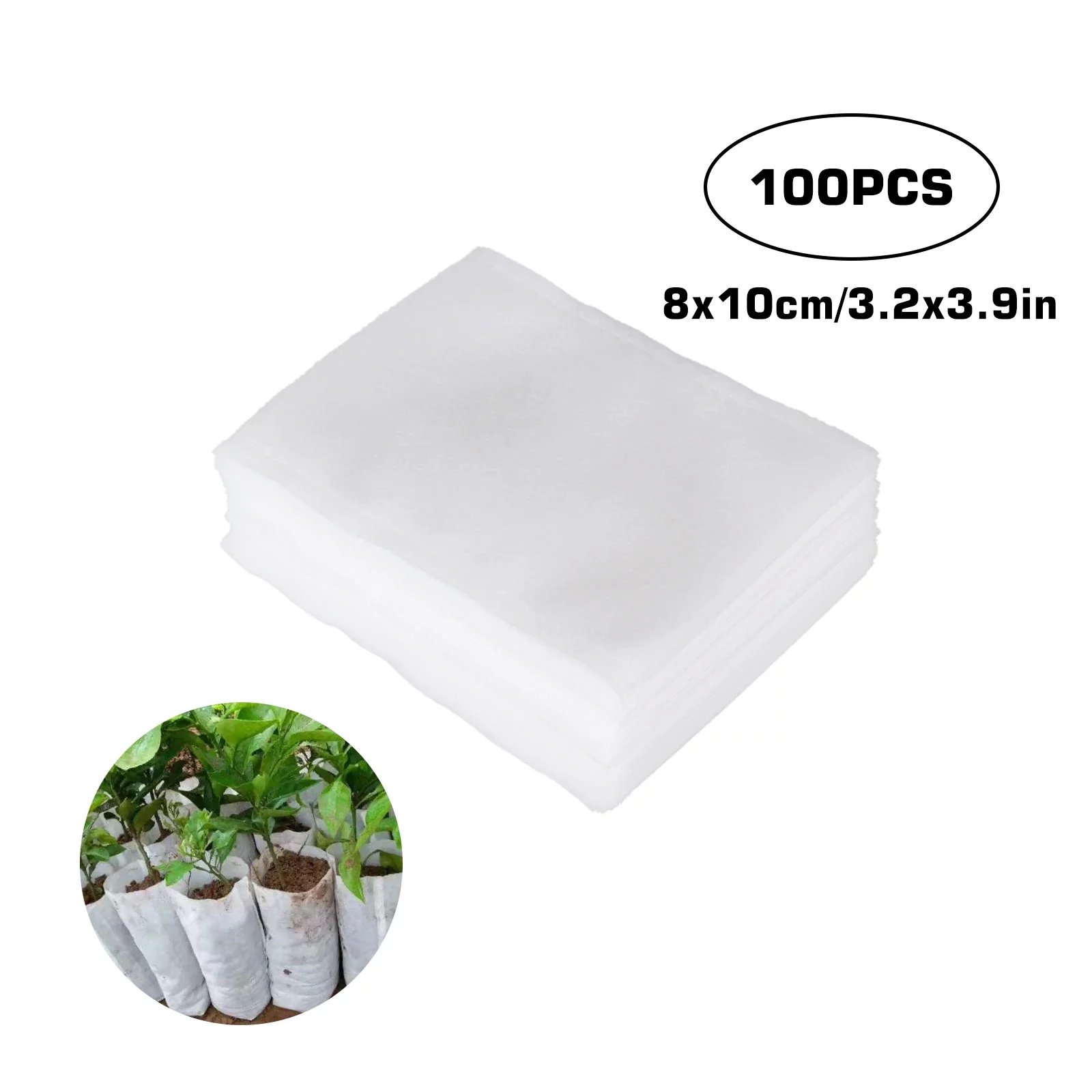 100/200PCS Biodegradable Non-Woven Nursery Bags Planting Grow Bags Seedling Pot