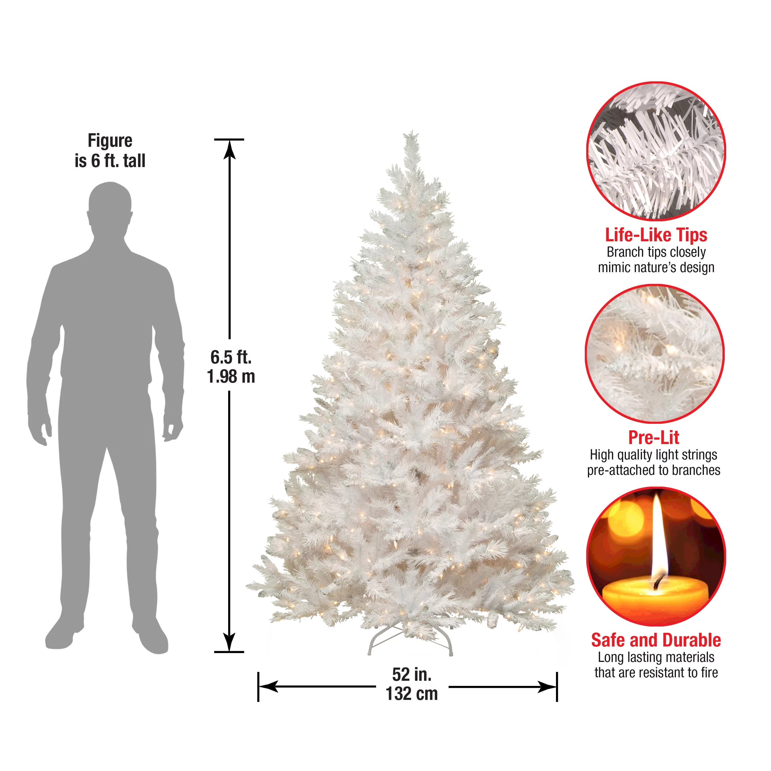 6.5 ft. Winchester White Pine Tree with Clear Lights