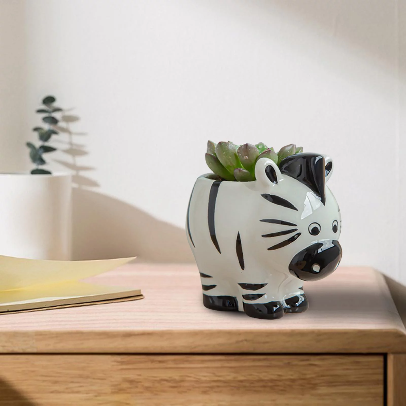 figatia 5-6pack Cartoon Plant Succulent Planter Desk Flower Pot Zebra 6 Pcs