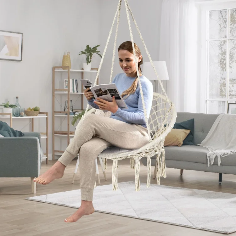 Hammock Chair Suspended Swing LED Light Indoor/Outdoor