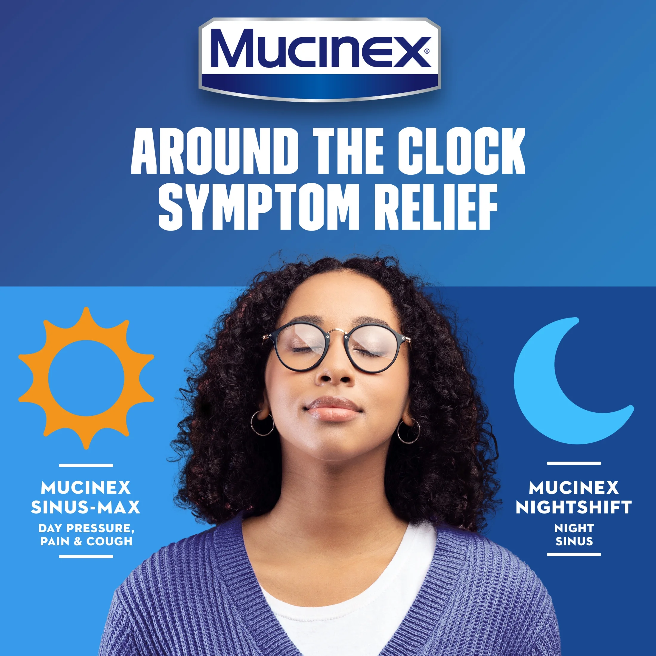 Mucinex Sinus-Max Day Pressure, Pain & Cough & Nightshift Sinus Medicine, OTC Symptom Relief, 20 Caplets