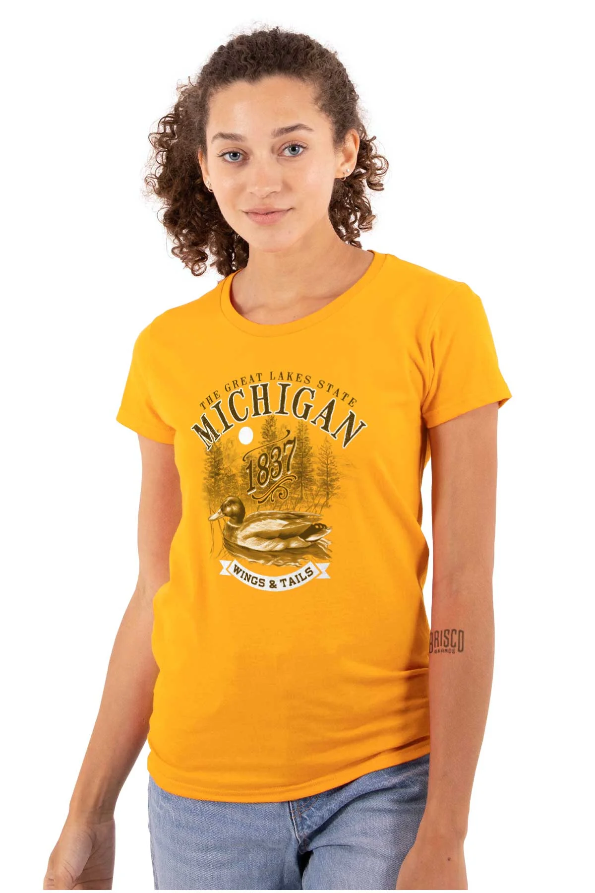 Michigan Great Lakes State Duck Pond Women's T Shirt Ladies Tee Brisco Brands S
