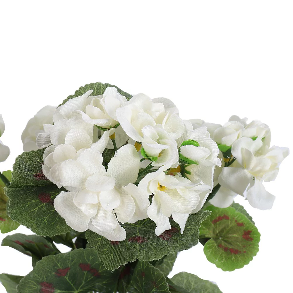 Sufanic Artificial Geranium Flowers Plant Artificial Plants Artificial Flower,White
