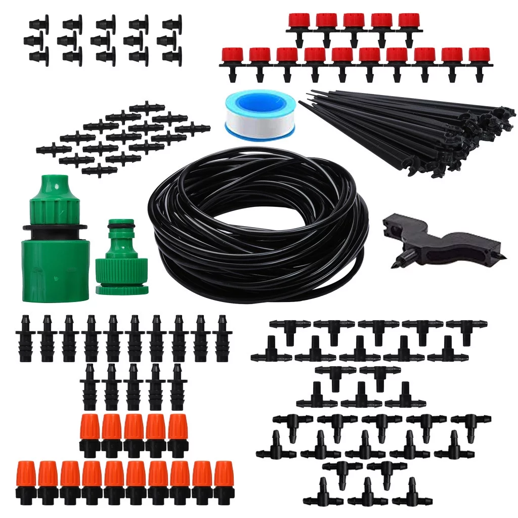 Fridja Irrigation System Distribution Tubing Watering Drip Kit for Garden Greenhouse