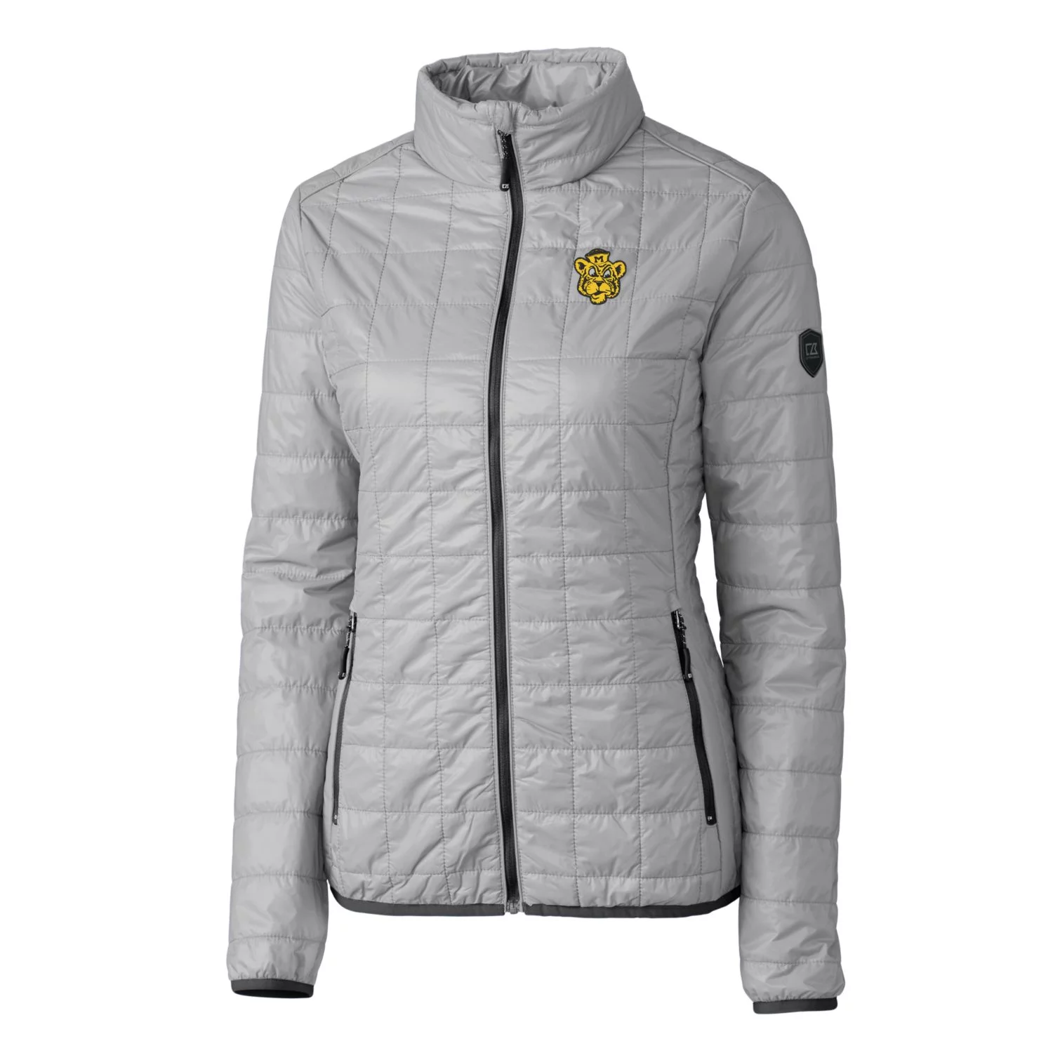 Women's Cutter & Buck Gray Missouri Tigers Vault Rainier PrimaLoft Eco Insulated Full-Zip Puffer Jacket