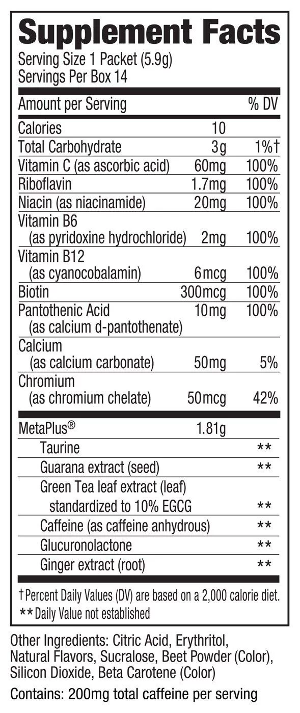 CELSIUS Kiwi Guava Lime On-the-Go Powder Stick Packs, Zero Sugar (14 Sticks per Pack)