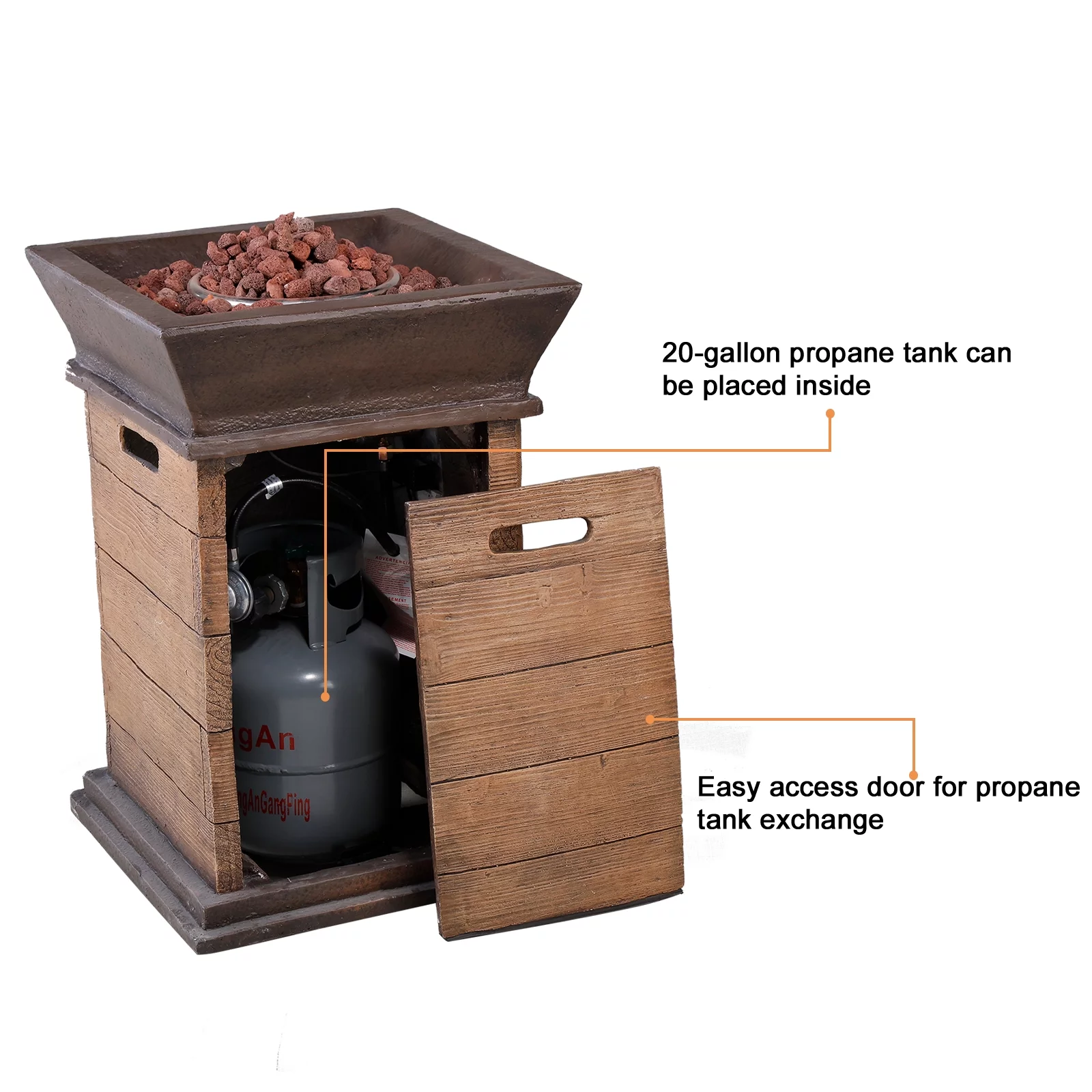 Claire and Barry LUND Collection Patio Set (2 chairs + 1 fire pit column)