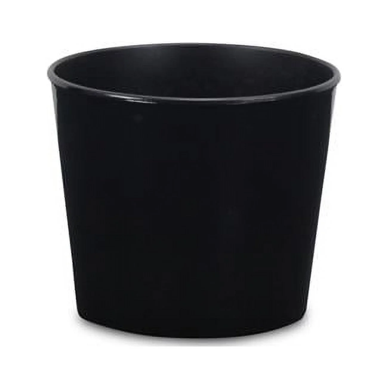6 in. Round Tapered Recycled Plastic Planter, Black