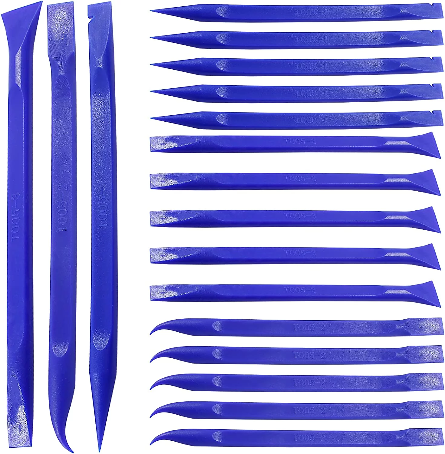 18Pcs Plastic Scraper Cleaning Tool Non-Scratch Carbon Fiber Multi-Purpose Stiff Scraper Pen-Shaped Scraper Tool for Paint, Stickers Label, Food, Tight Spaces, Crevices, Kitchen (Blue)