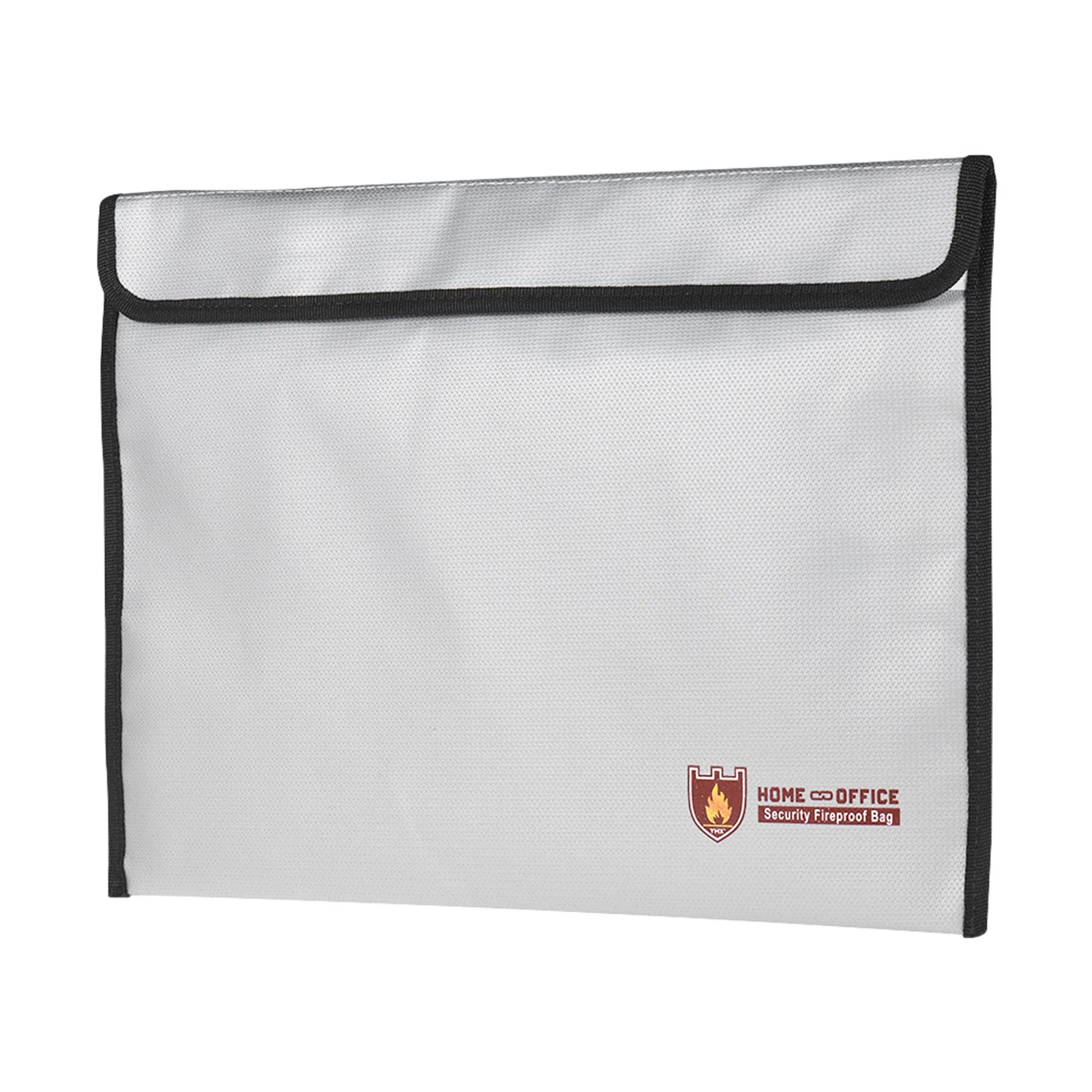 Tomshoo Fireproof Document Bag, 15 x 11 x 0.2in Silicone Coated Money Bag / File Passport Organizer Safe Storage, Silver