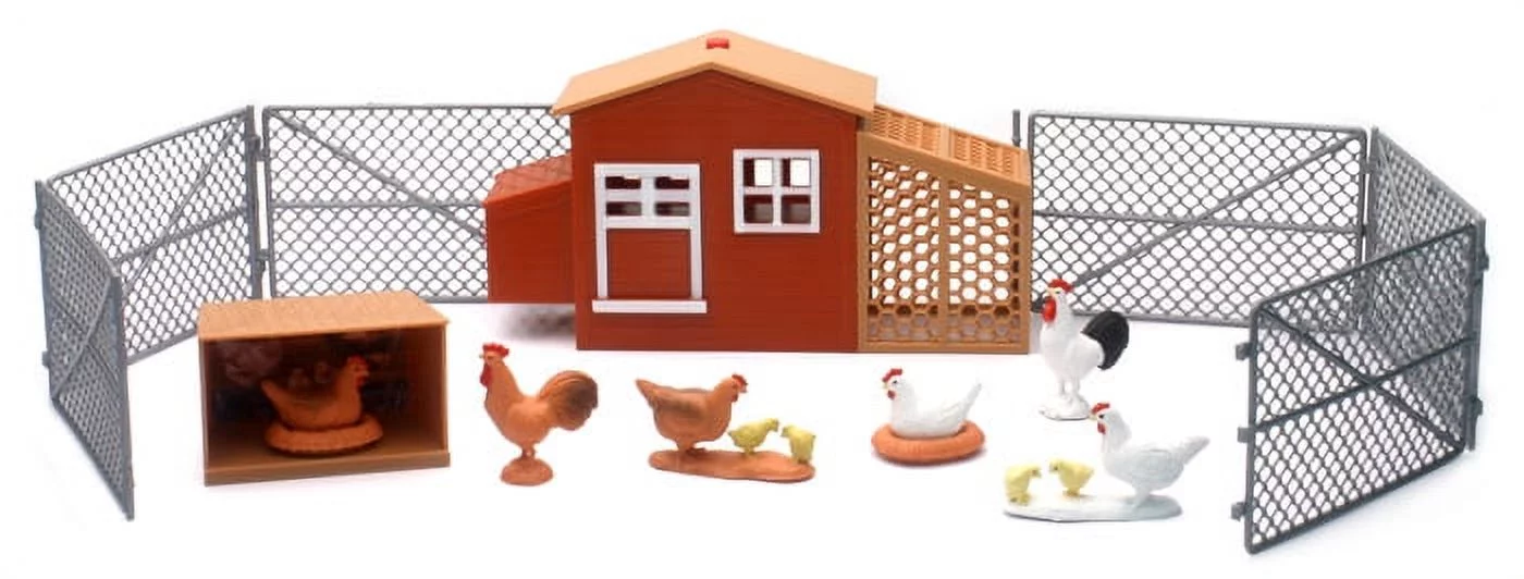 New Ray Plastic Chicken Coop Playset with Sounds SS-05116