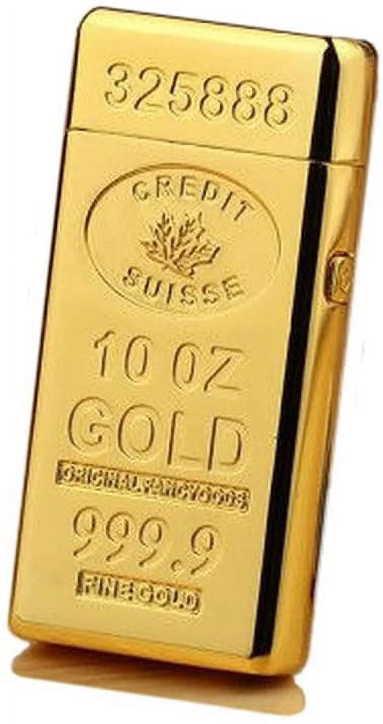 Arc USB Electronic Rechargeable Battery Windproof Gold Bar Shaped Cigar Cigarette Lighter - Gold