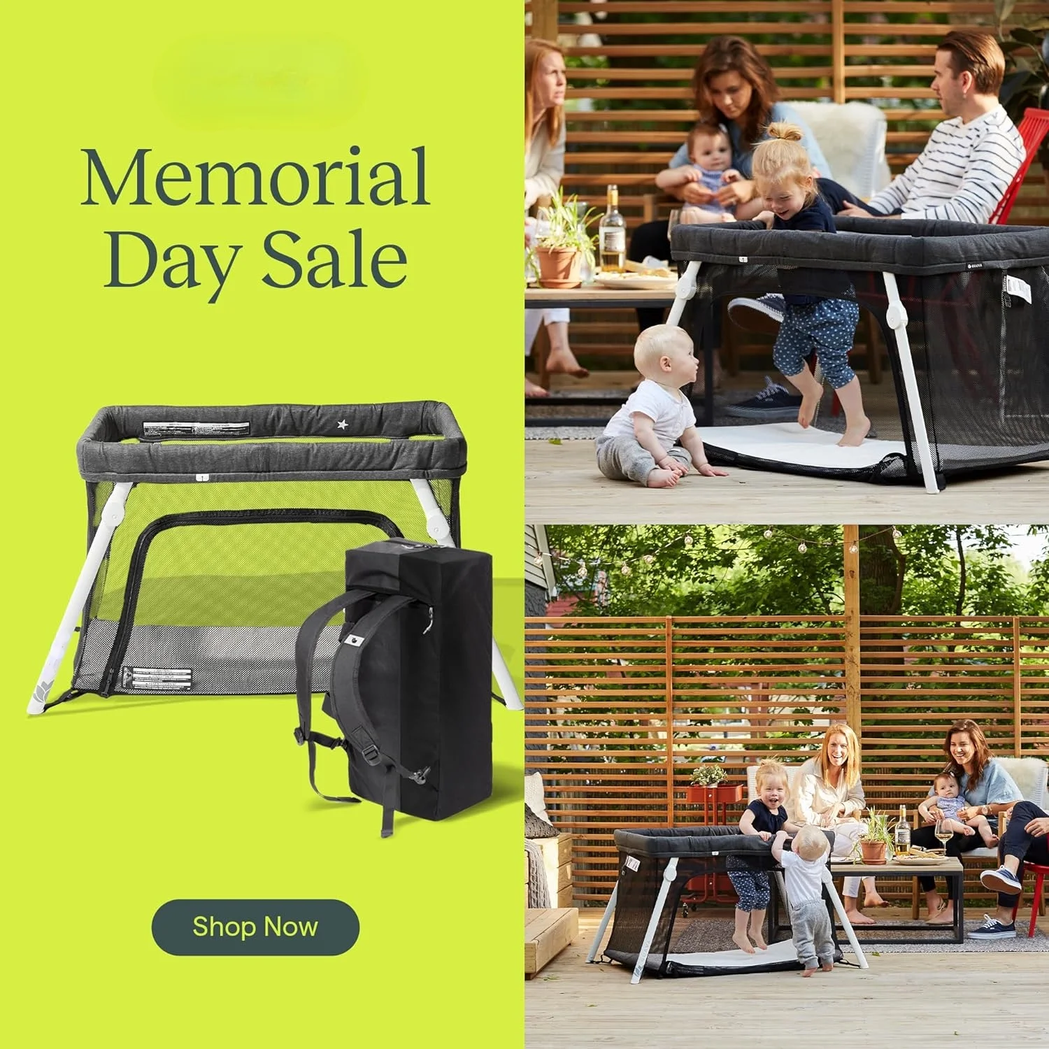 Lotus Travel Crib with Lightweight Backpack Design | Certified Baby Safe Portable Crib | Folding Play Yard with Comfy Mattress for Babies & Toddlers | Compact Baby Travel Bed