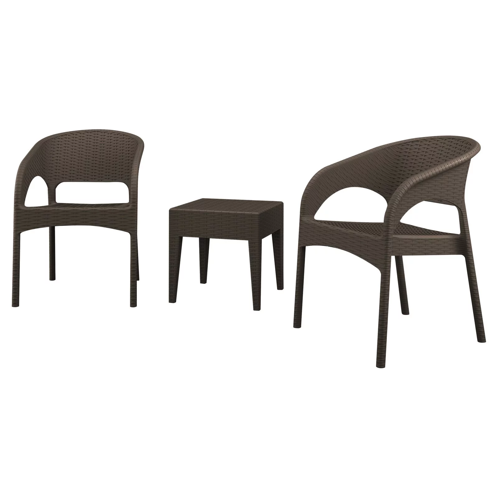 Compamia Panama 3 Piece Patio Conversation Set in Brown