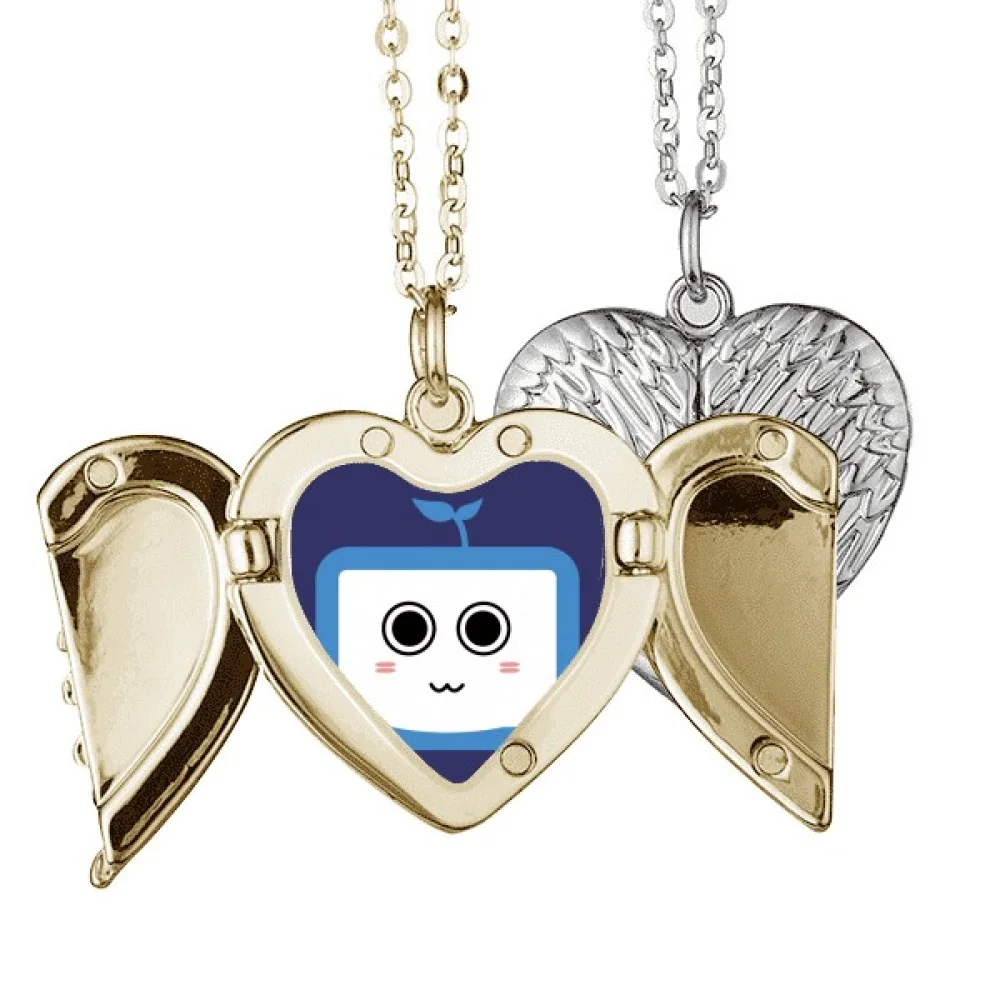 Saplings Cute Small TV Face Original Angel Wing Necklace Pendant Couple