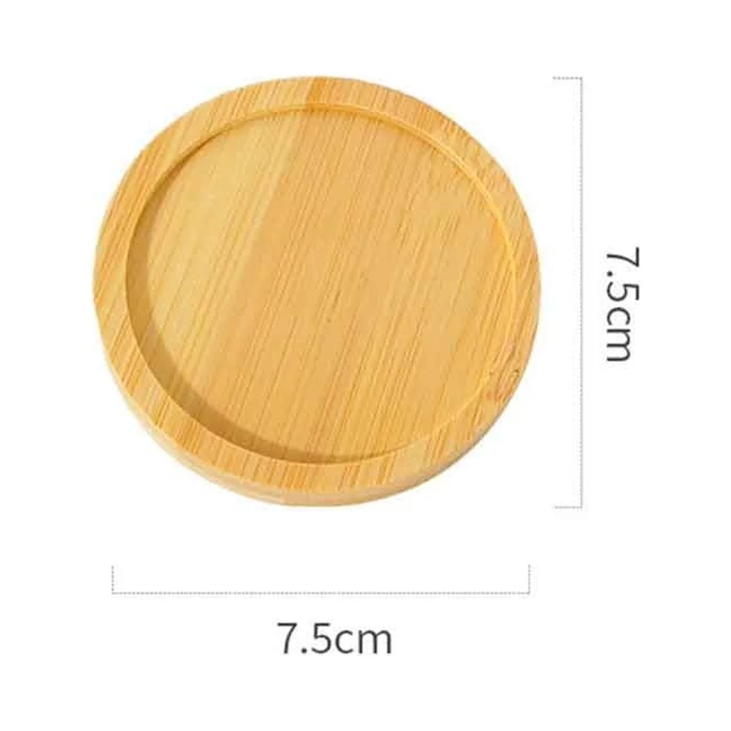 Bamboo Wood Saucer Plant Tray Plant Flower Stand Favor Succulent Pot Tray Decor