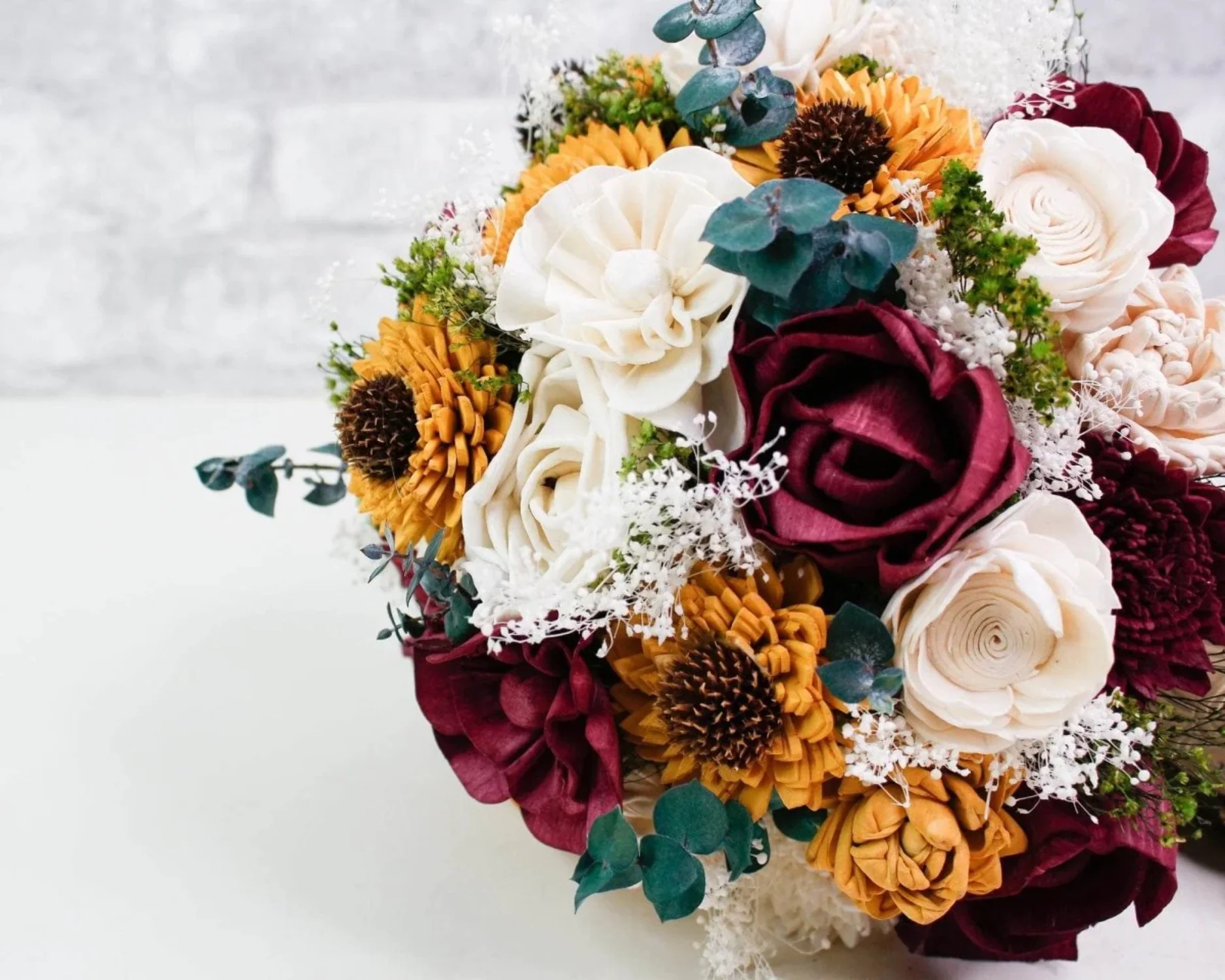 Raw Sola Wood Flowers - Centerpiece/Vase/Pot/Bouquet Fillers - -Baby's Breath (White)