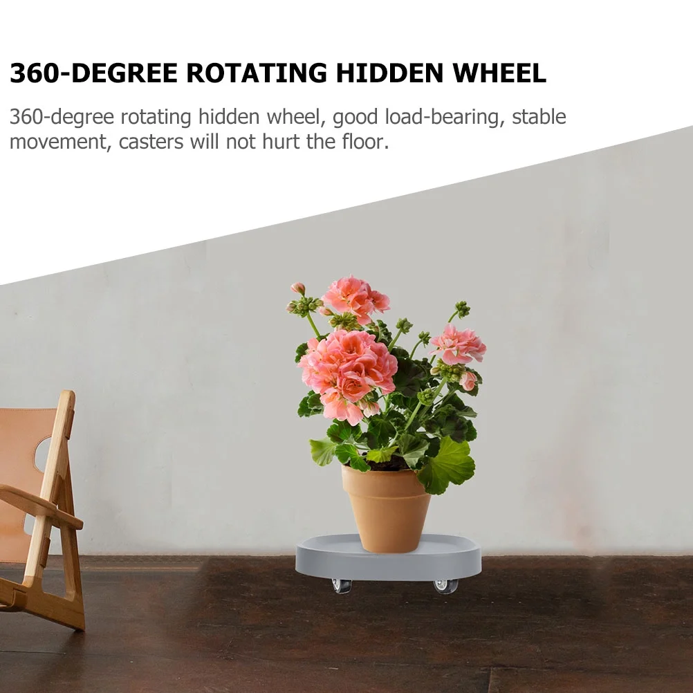 2 PCS Plant Plate Stand Pot Cart Succulent Tray Garden Pots Base Mobile Planter Flowerpot Potted