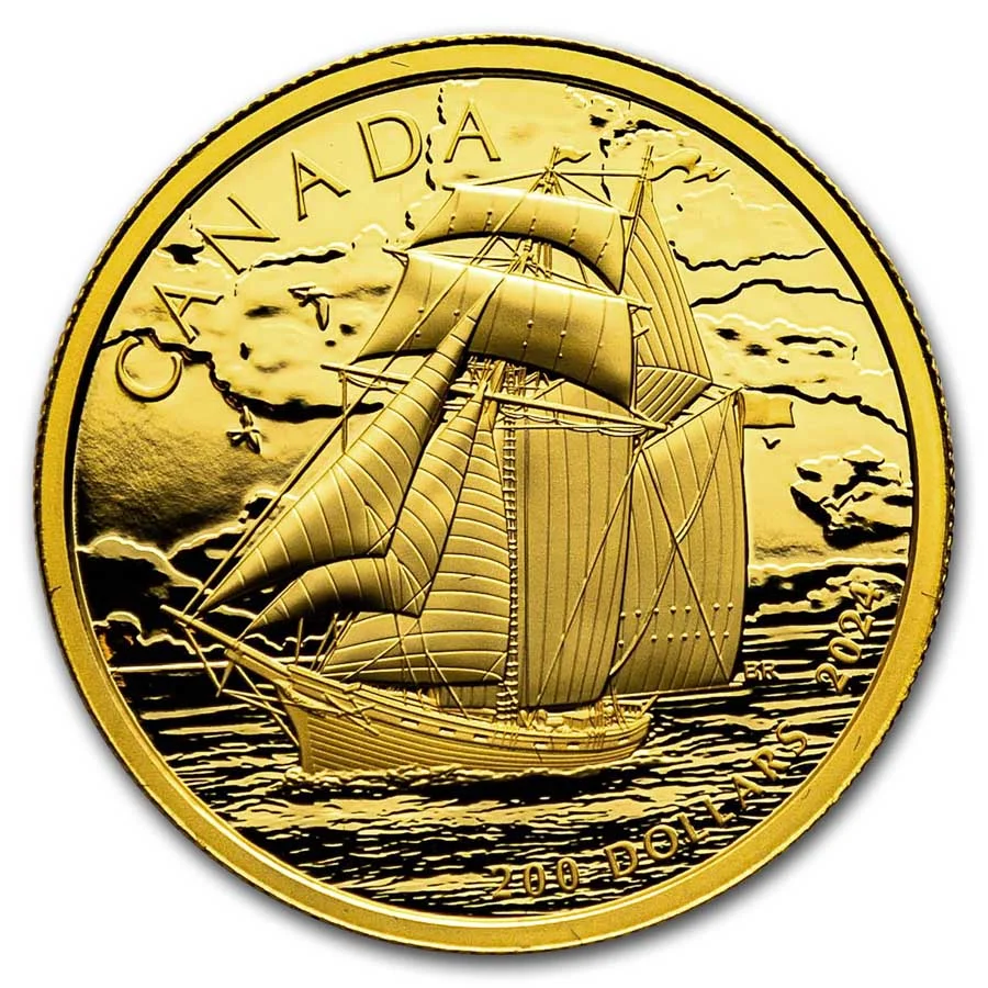 2024 Canada 1/2 oz Gold $200 Tall Ships: Topsail Schooner