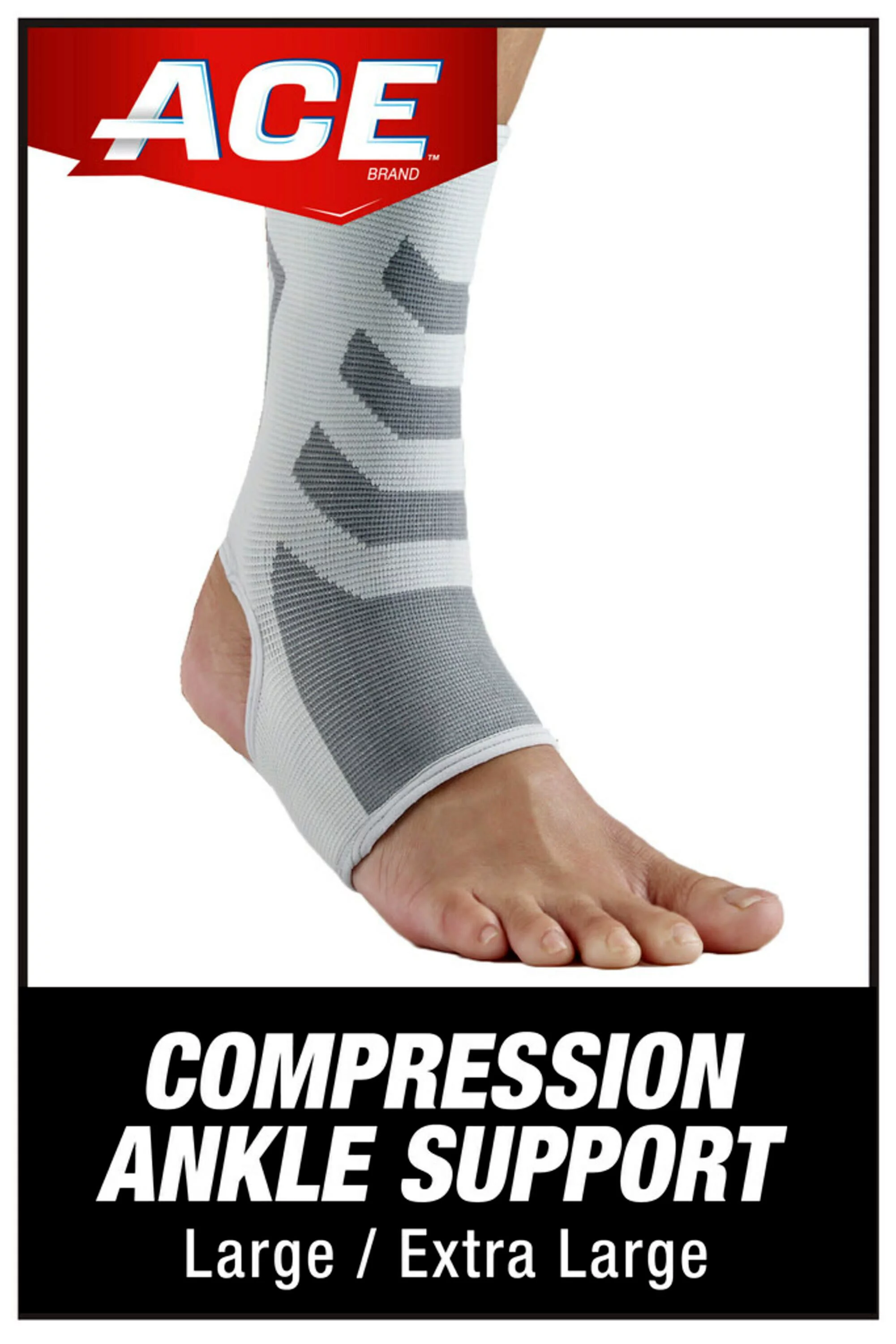 ACE Brand Knitted Ankle Support, Comfortable Compression, Large/Extra Large, 1/Pack