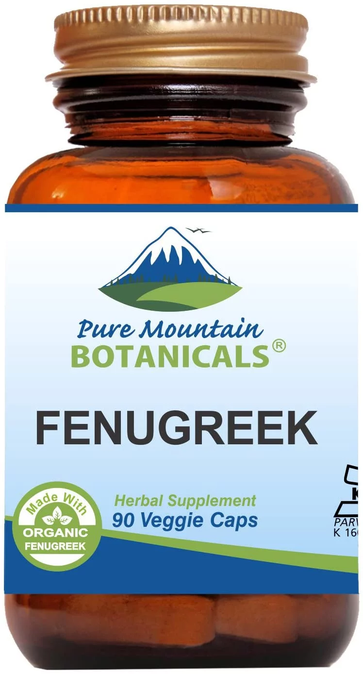 Fenugreek Capsules - 90 Kosher Vegan Caps - Now with 575mg Organic Fenugreek Seed Powder