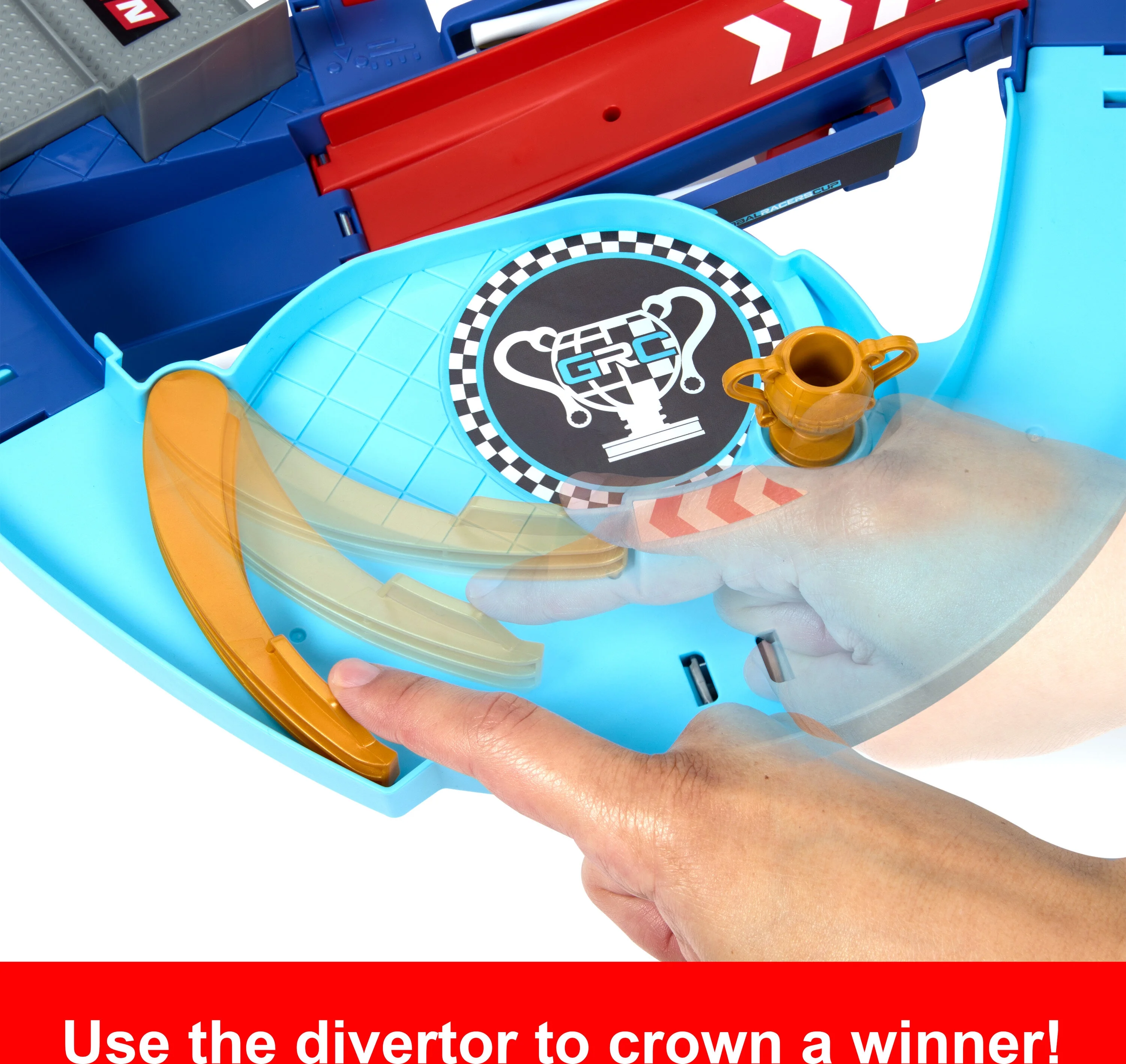 Disney and Pixar Cars GRC Jumping Raceway Playset with 2 Toy Vehicles, Includes Lightning McQueen