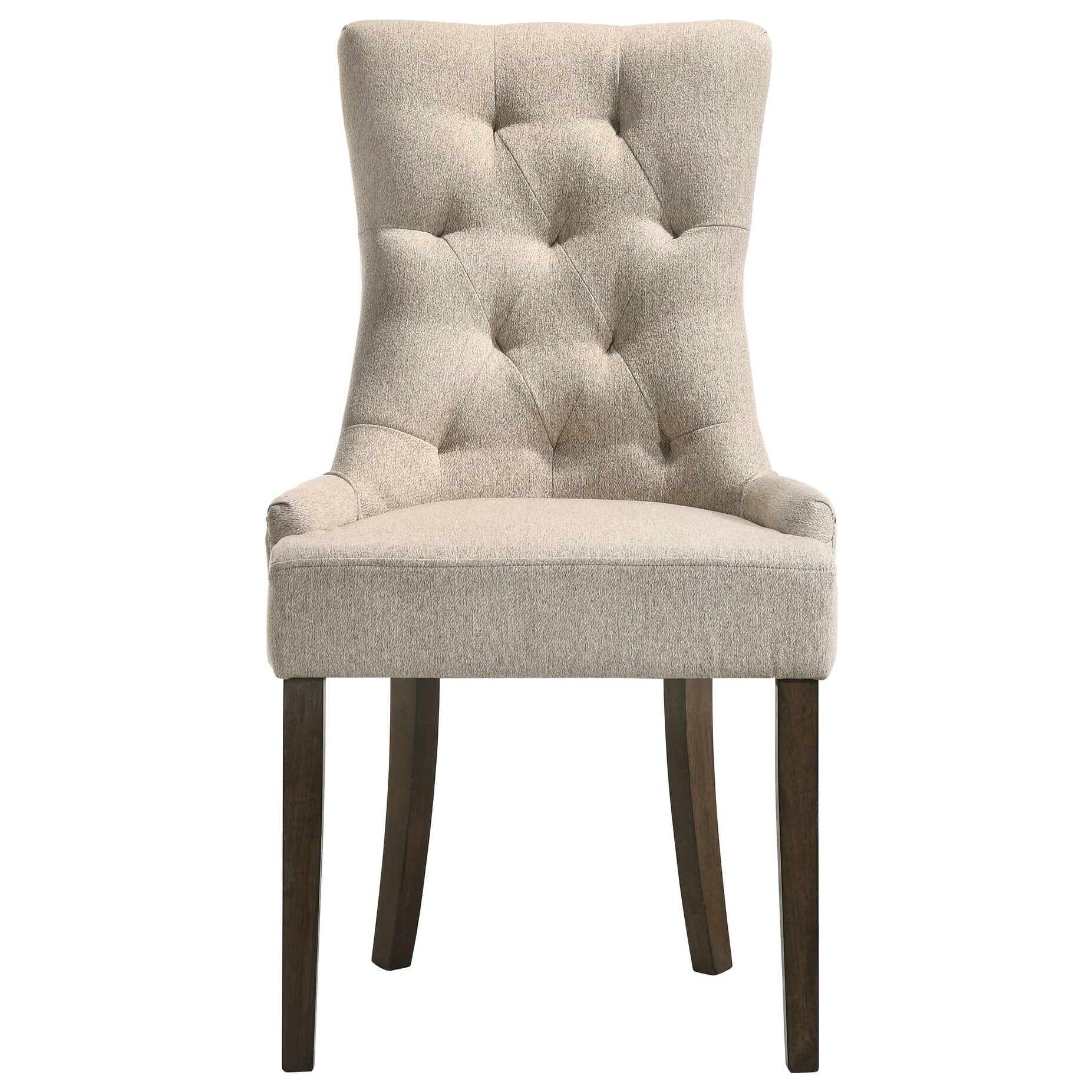 Camila Tufted Back Parson Chairs (Set of 2) Beige/Salvaged Oak