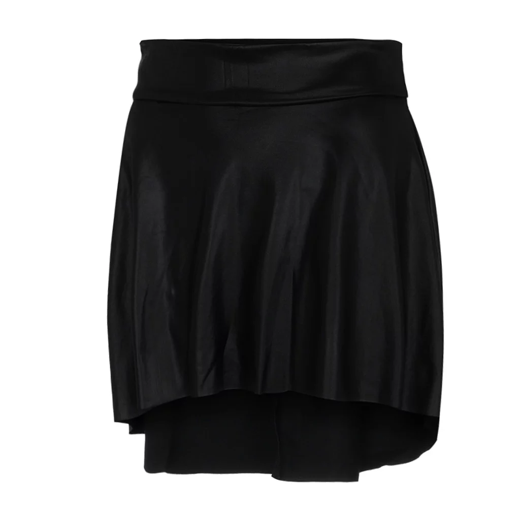 Autumn Cargo Skirt Fashion Women Solid Black Ruched Asymmetrical Casual Faux Leather Mini Skirt Skirt Sets Women 2 Piece Outfits Sexy