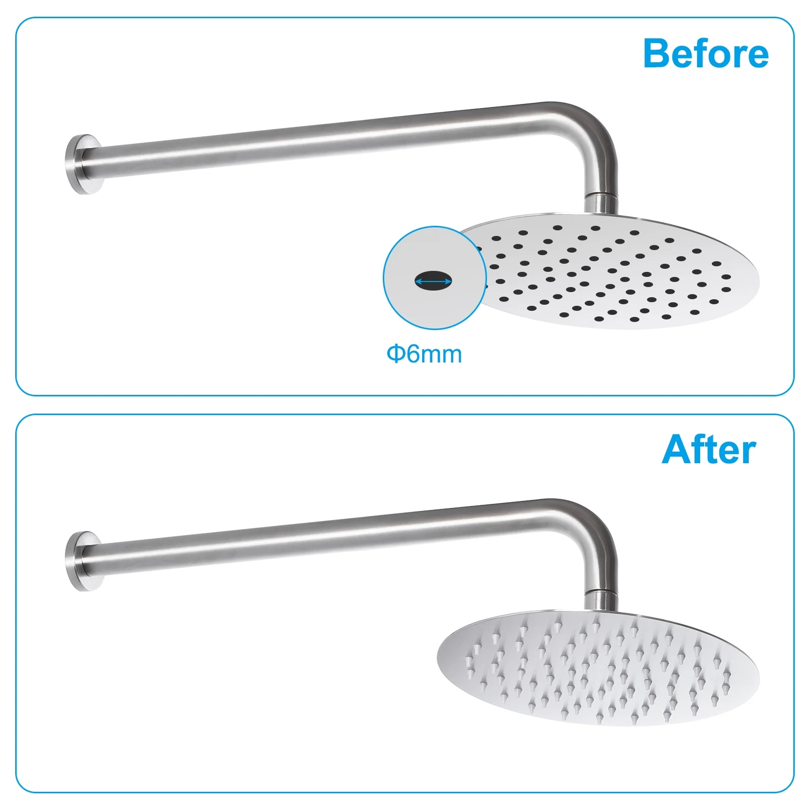 25pcs Shower Head Replacement Nozzles, Silicone Nozzle Sprinkler Spout Round Nib Fit 6mm Hole, Dark Grey