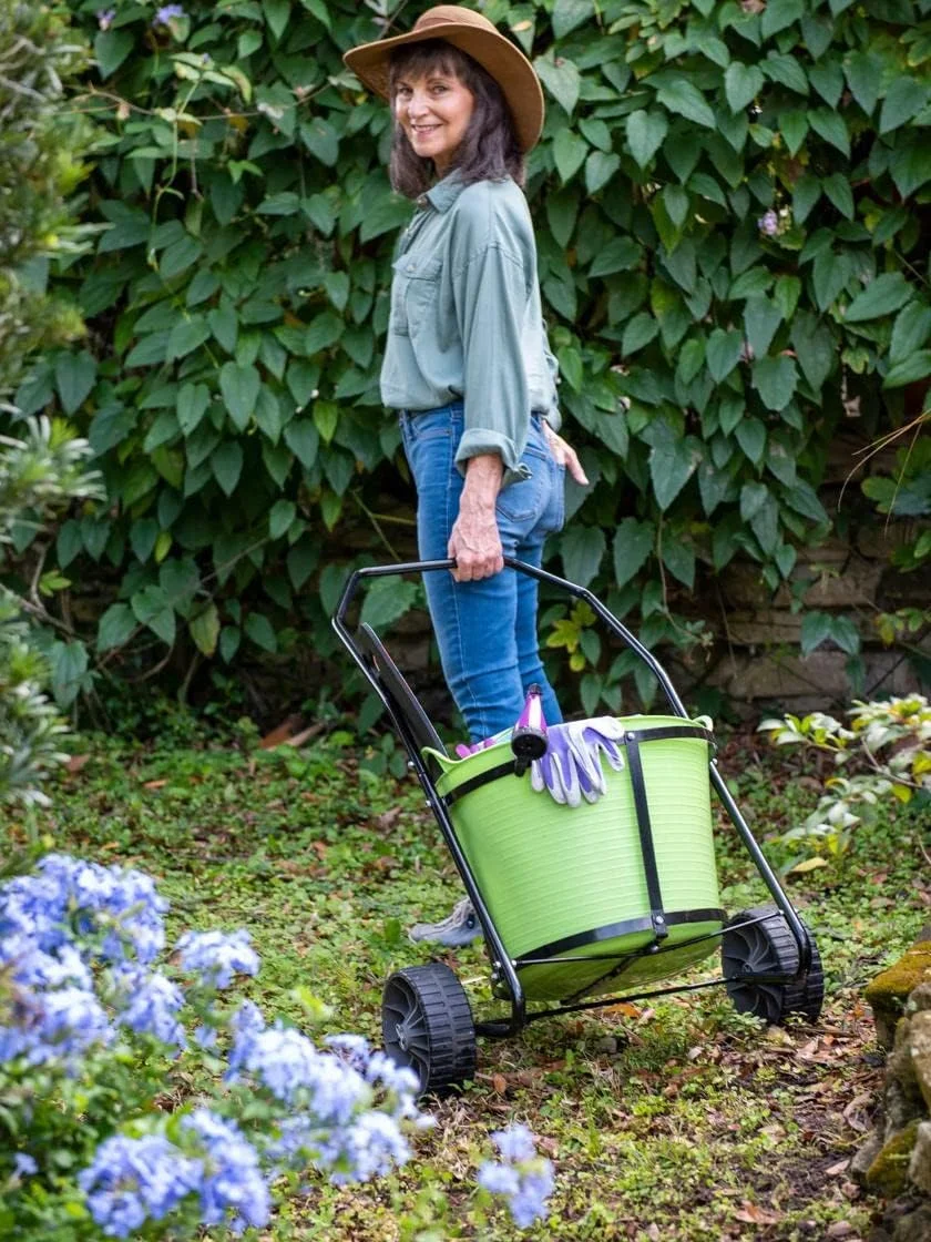 Supply Company Garden Cart With Tubtrugs | Multi-Purpose Mobile Gardening Caddy with 11 Gallon Bucket | Outdoor Gardening Clean-up & Garden Tools Utility Cart - Holds up to 50 lbs