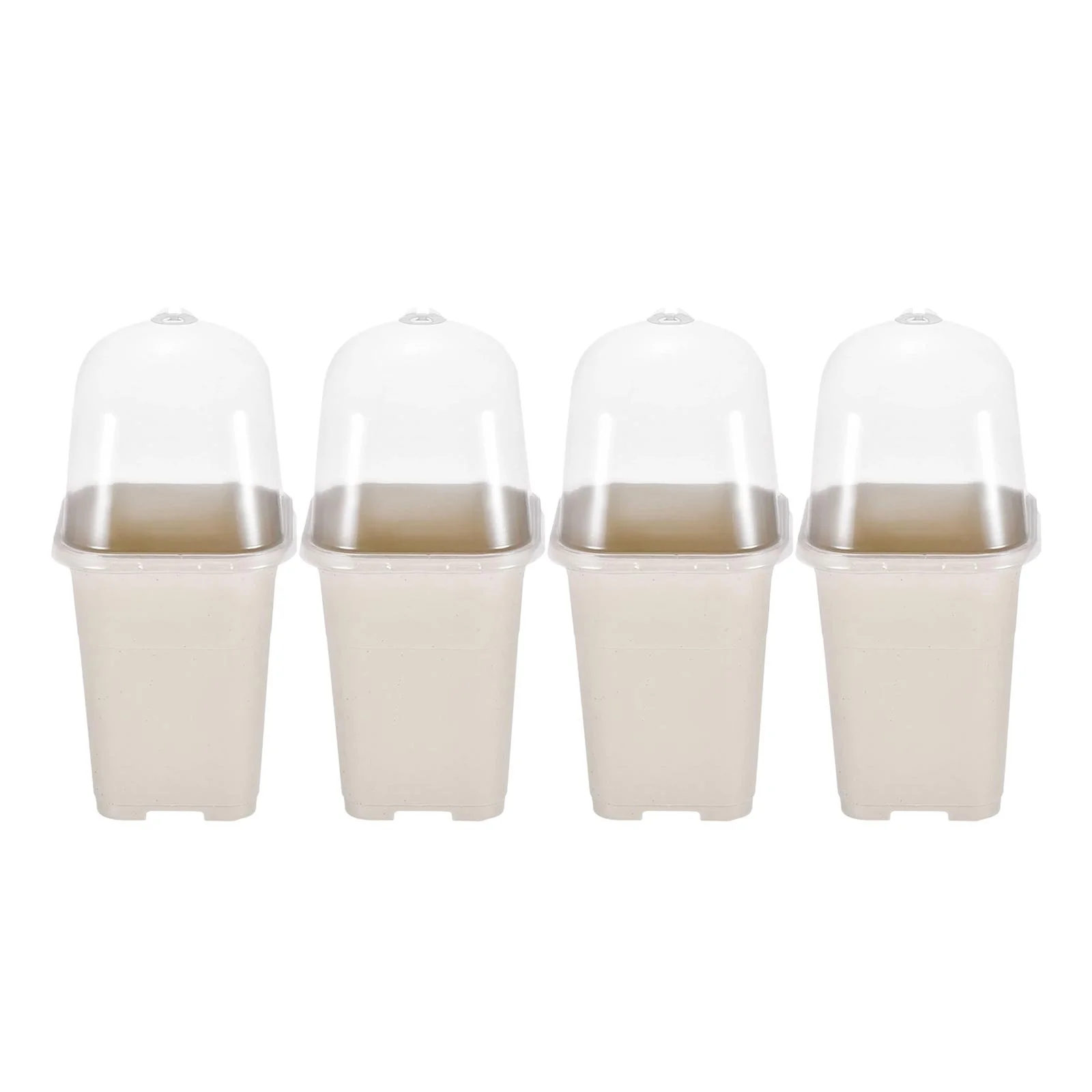 Miulika 5Pcs Flower Pot Plant Nursery Pots Gardening Tool Plant Starting Pots Drainage Hole Humidity Dome for Seedling Indoor Outdoor White